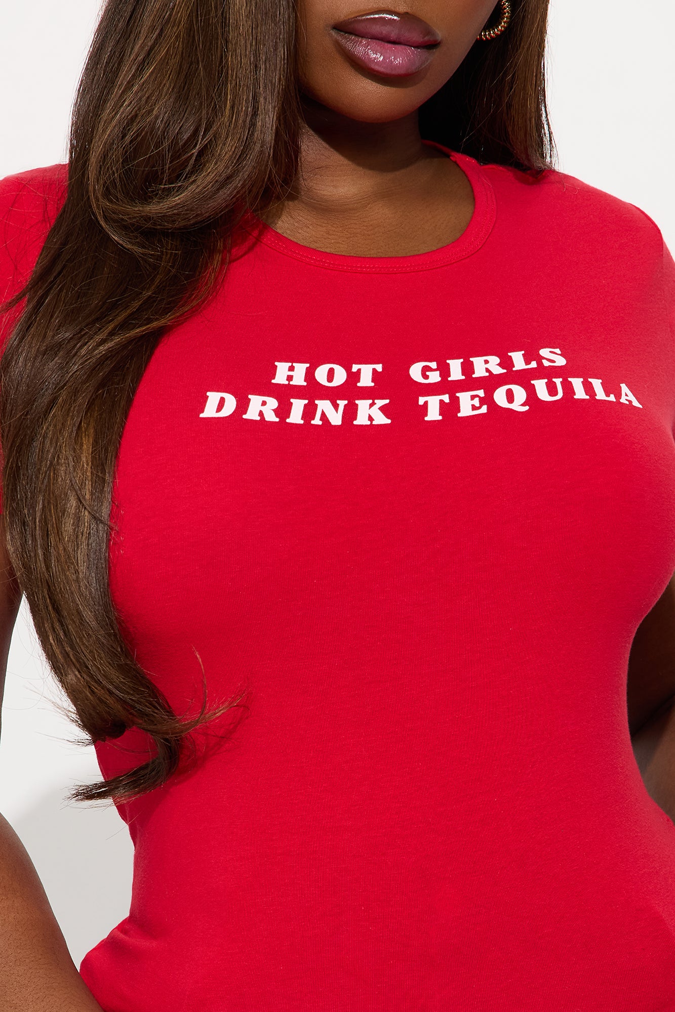 Hot Girls Drink Tequila Baby Tee - Red - Image 7