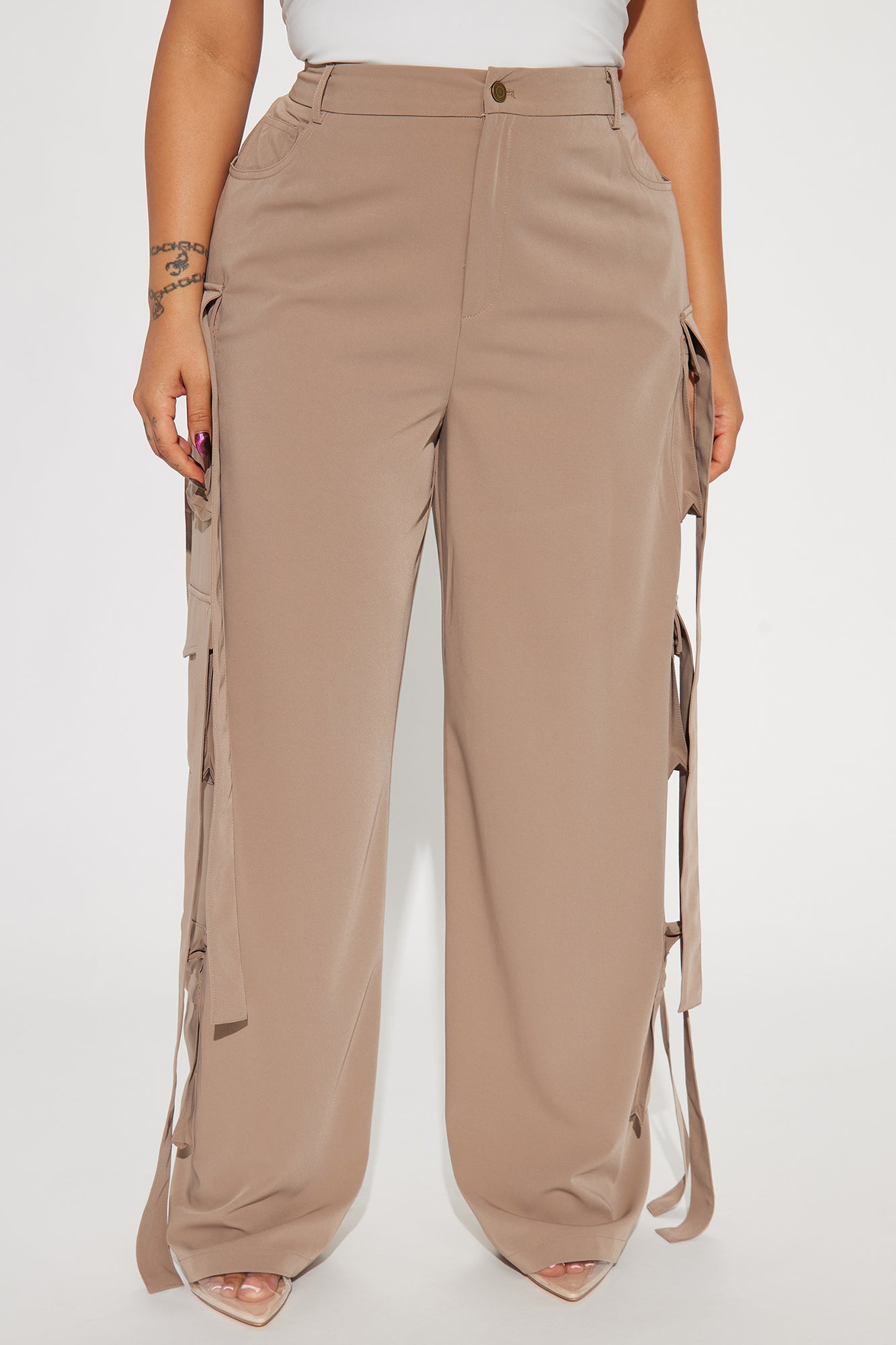 Archive Me Cargo Wide Leg Pant - Khaki - Image 7