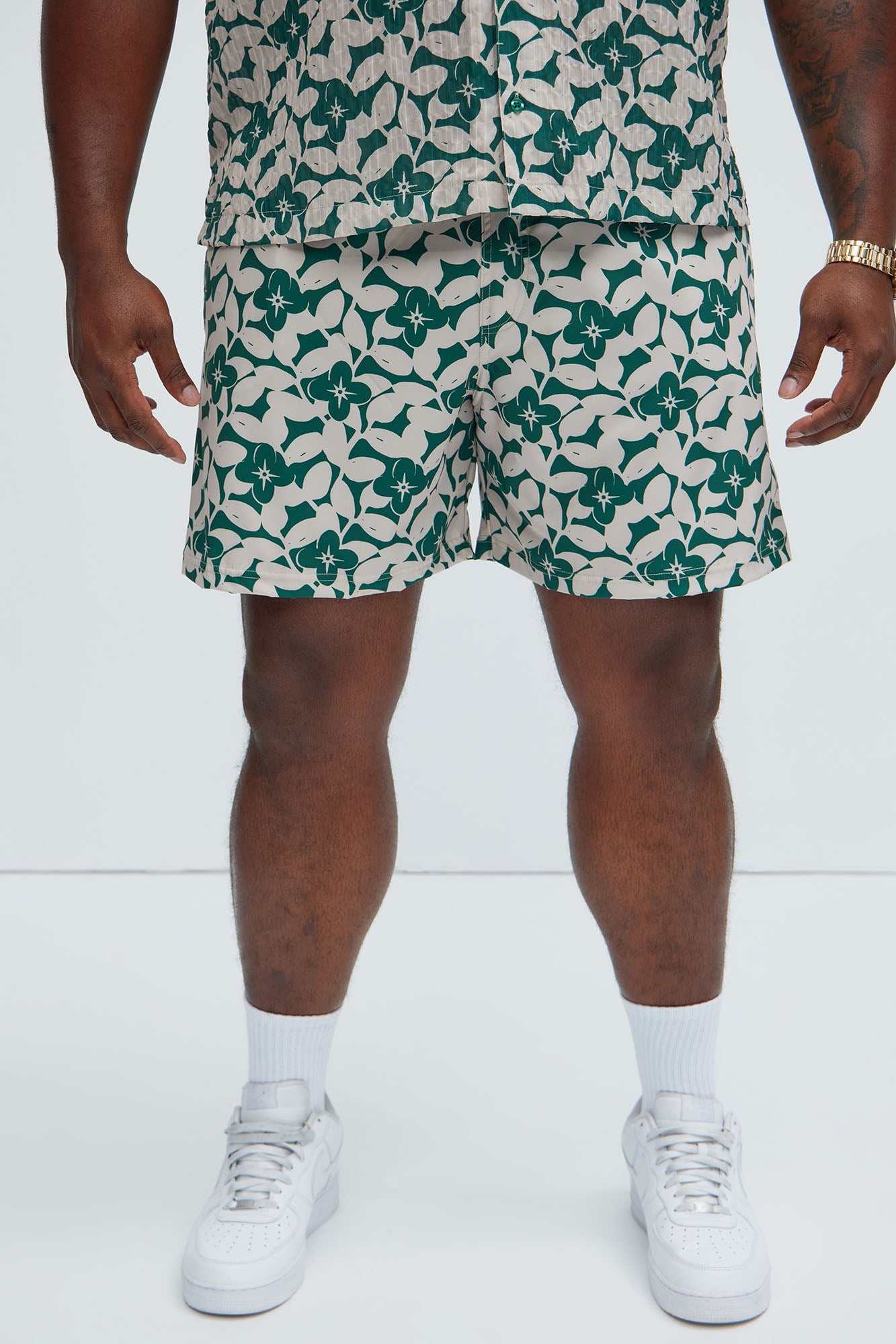 Bayou Floral Swim Mid Trunk - Green/combo - Image 6