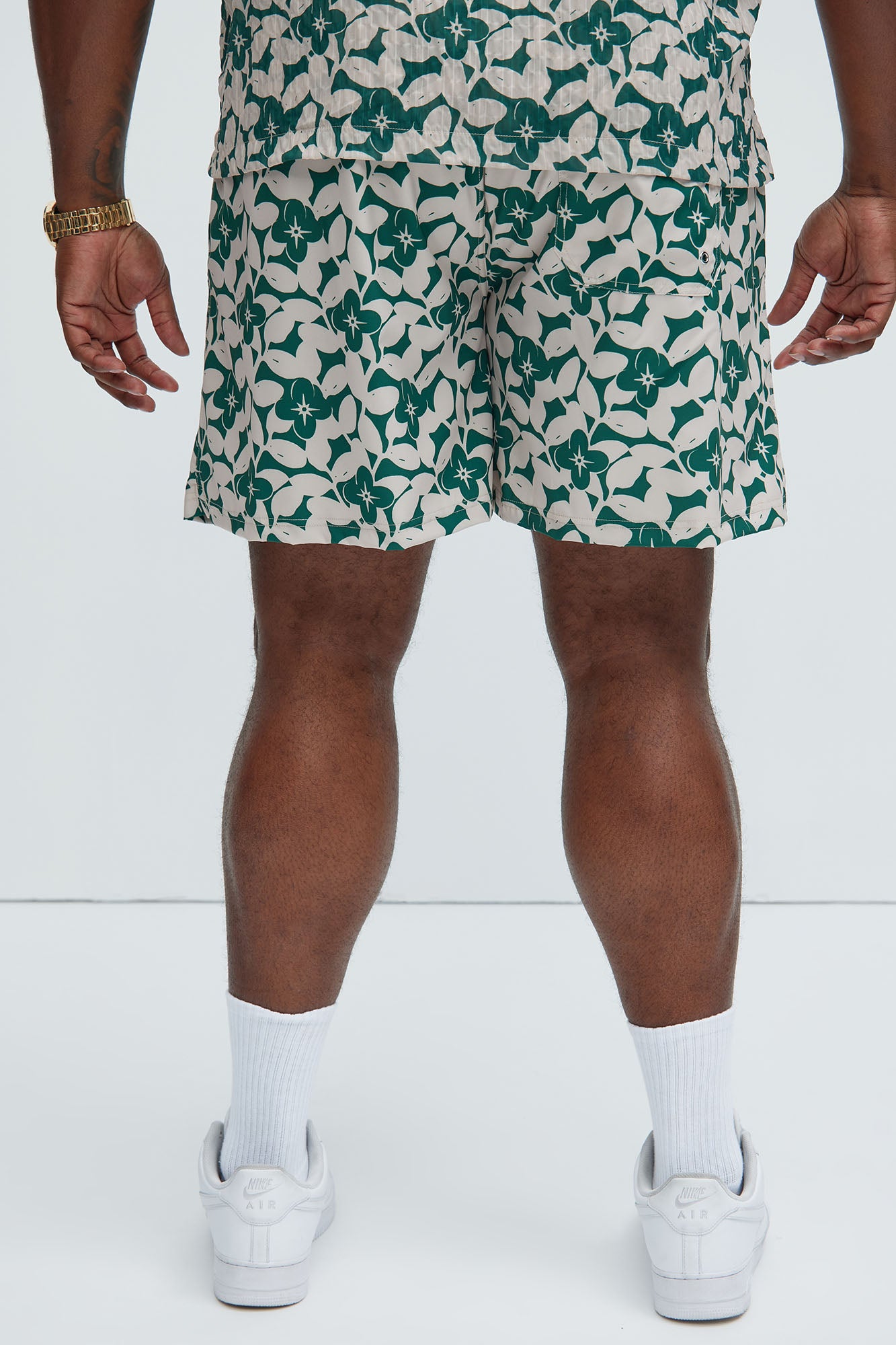 Bayou Floral Swim Mid Trunk - Green/combo - Image 9