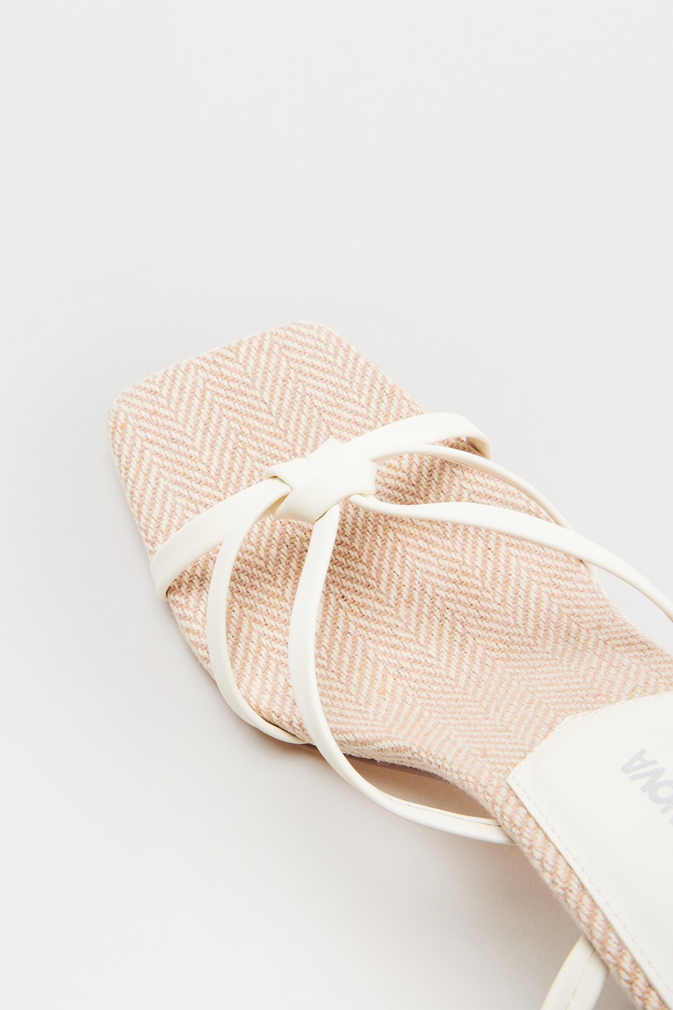 Corenne Raffia Wrap Up Heels - White - Image 5