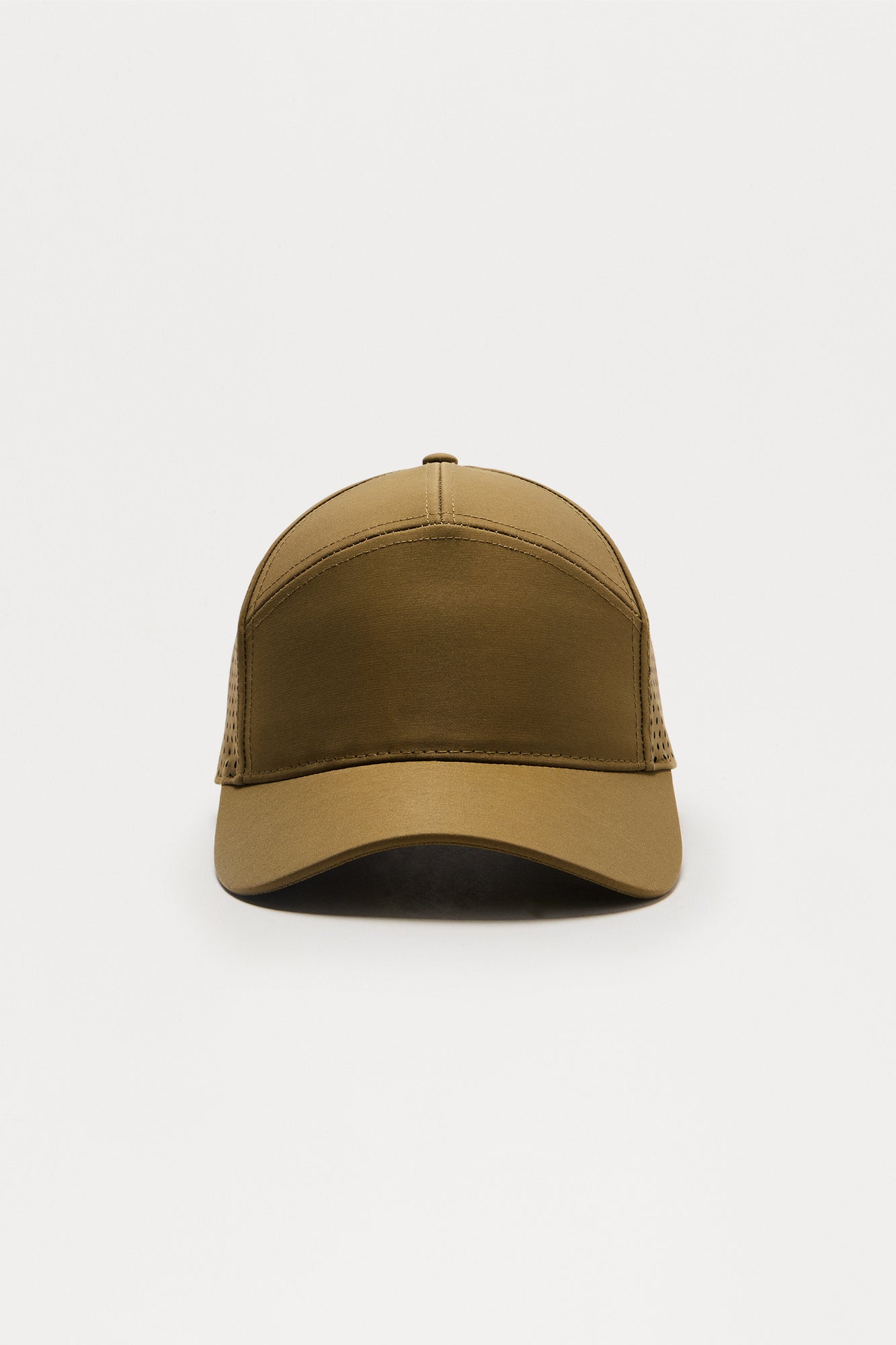Air Perforated 7 Panel Strapback Hat - Olive - Image 3