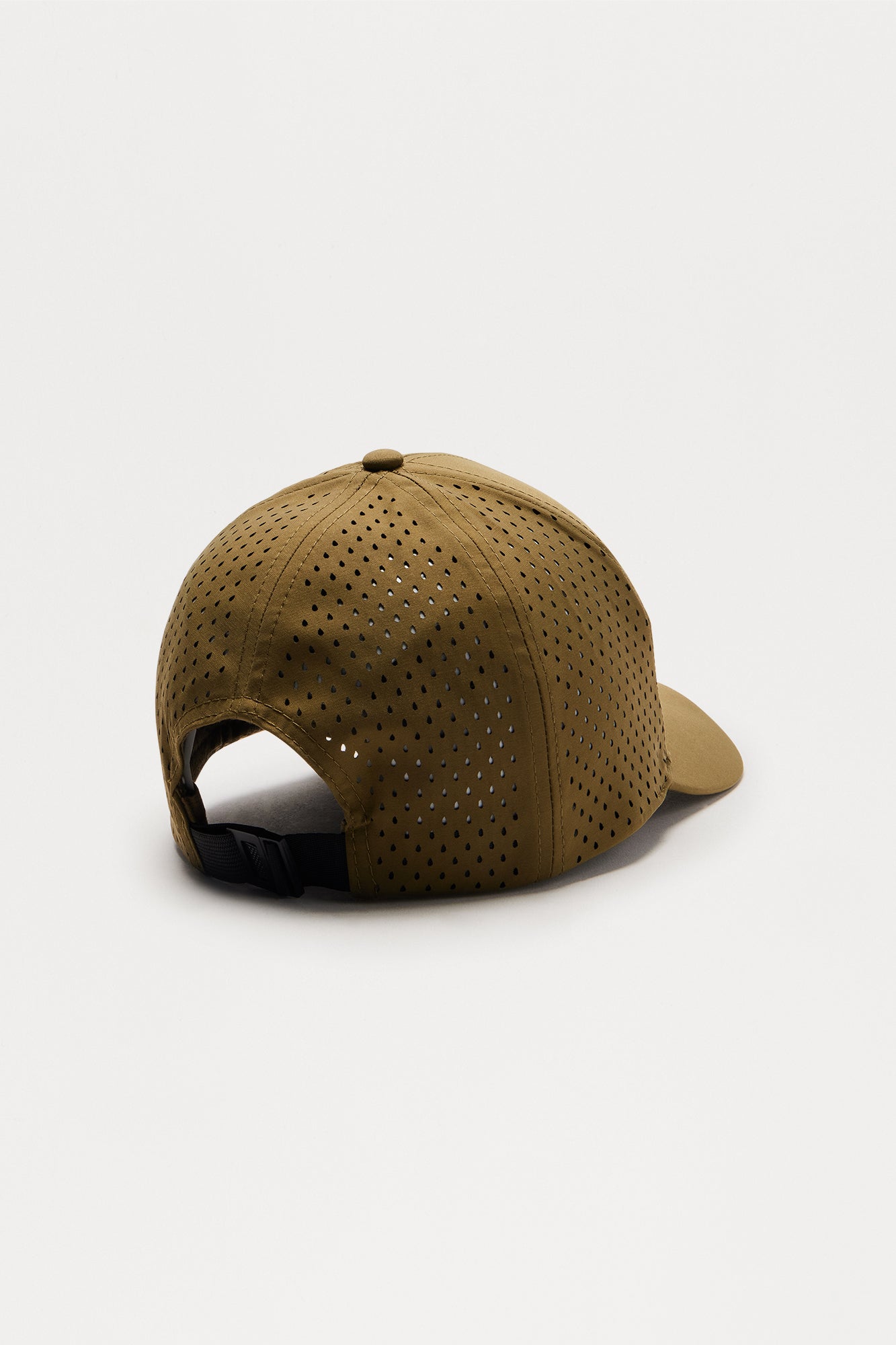 Air Perforated 7 Panel Strapback Hat - Olive - Image 4