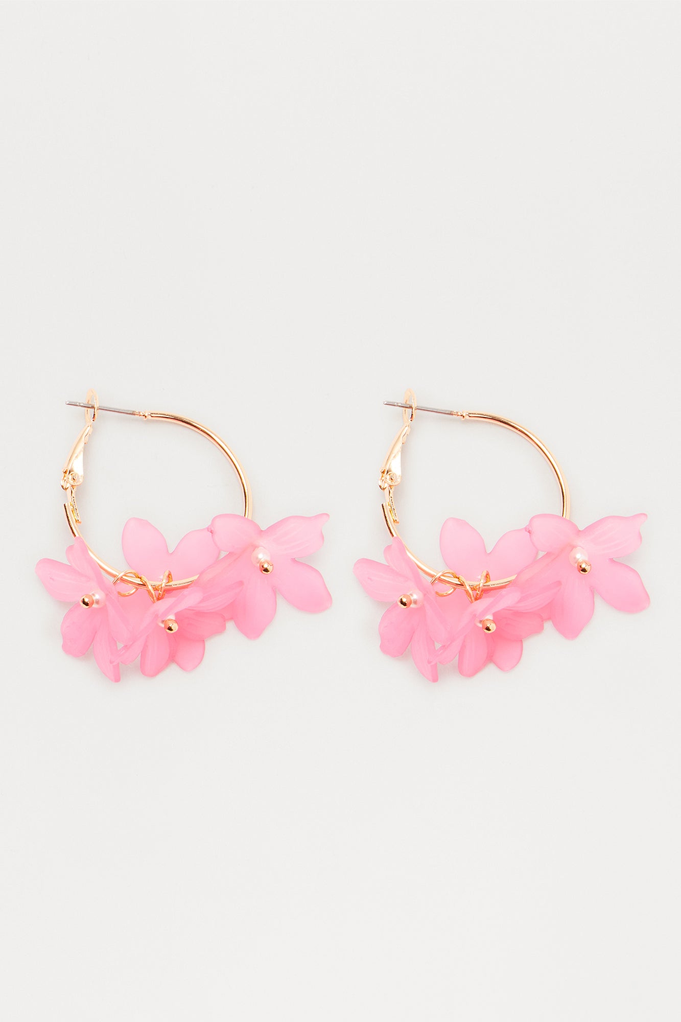 Bouquet Hoop Earrings  - Pink - Image 3