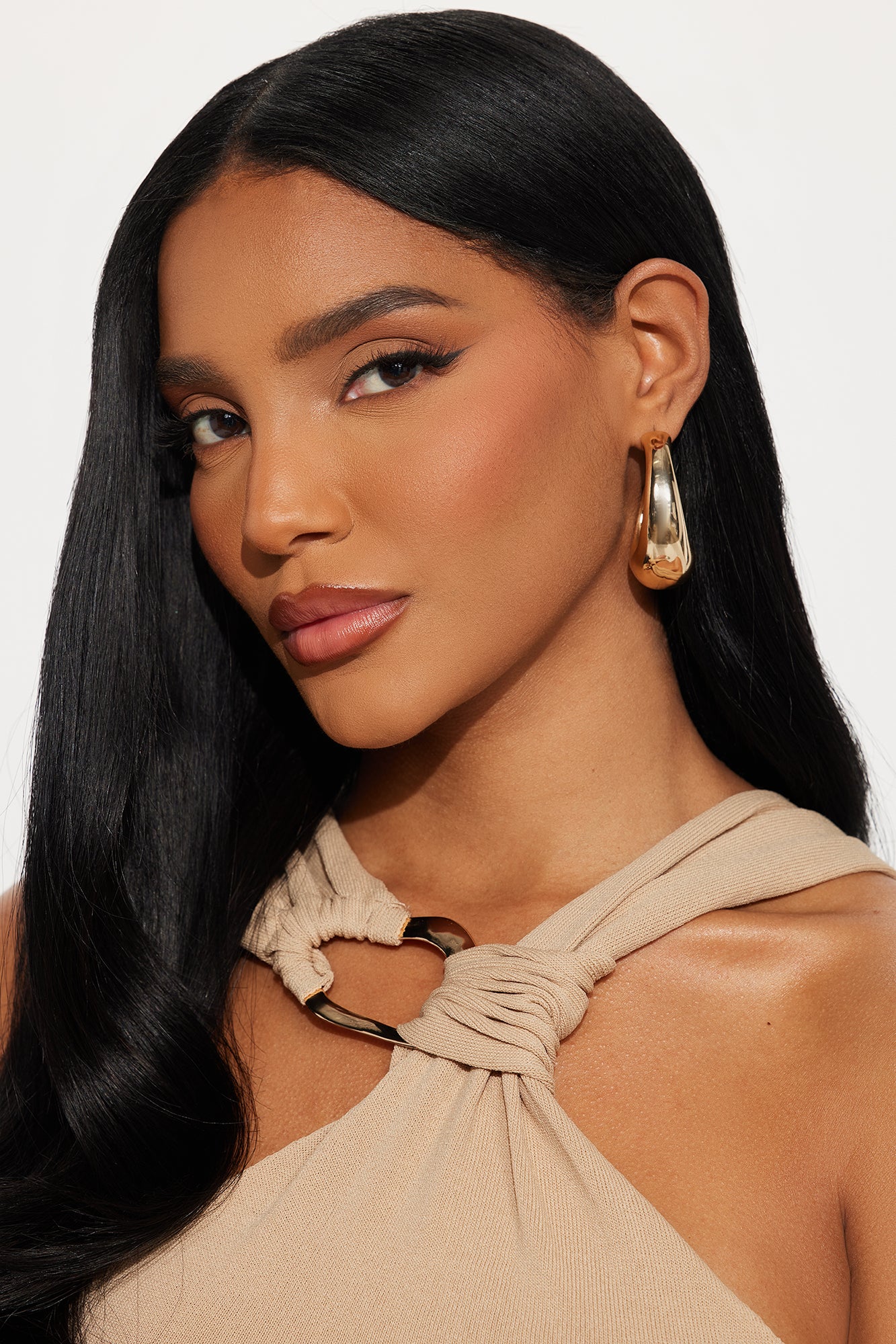 Swirl Me Around Hoop Earrings - Gold - Image 3