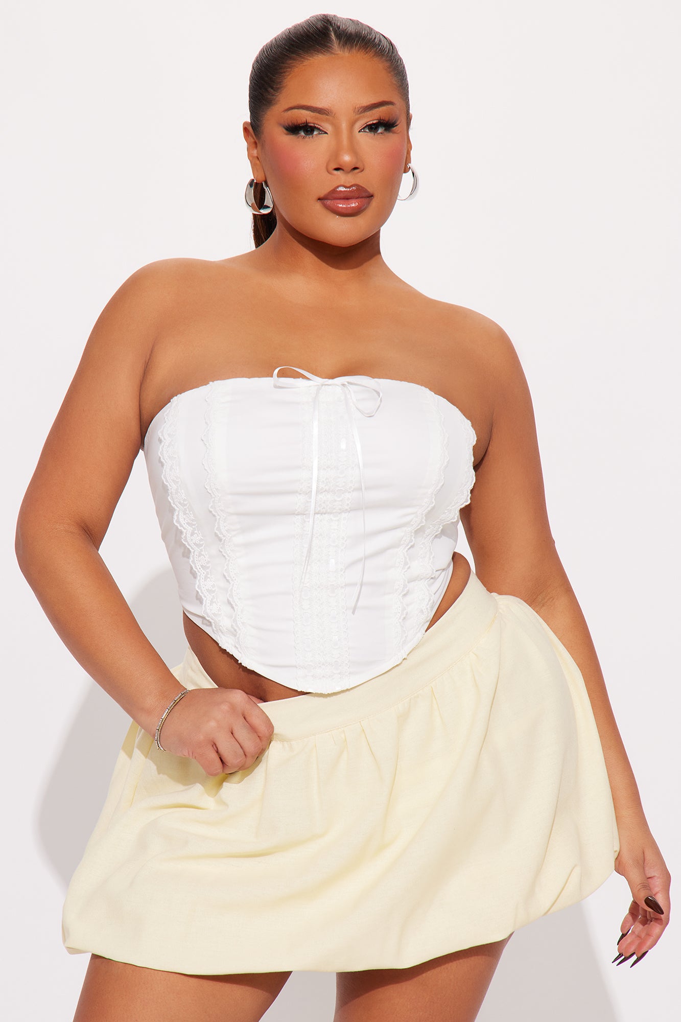 Gentle Touch Corset Top - White - Image 5