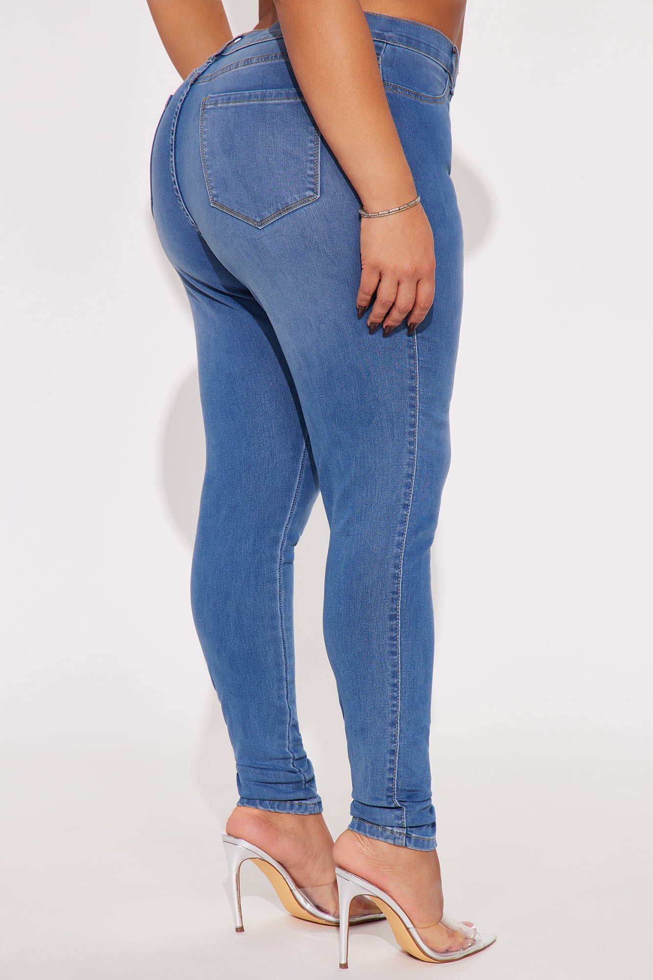 Claire Classic High Rise Skinny Jeans - Medium Blue Wash - Image 5