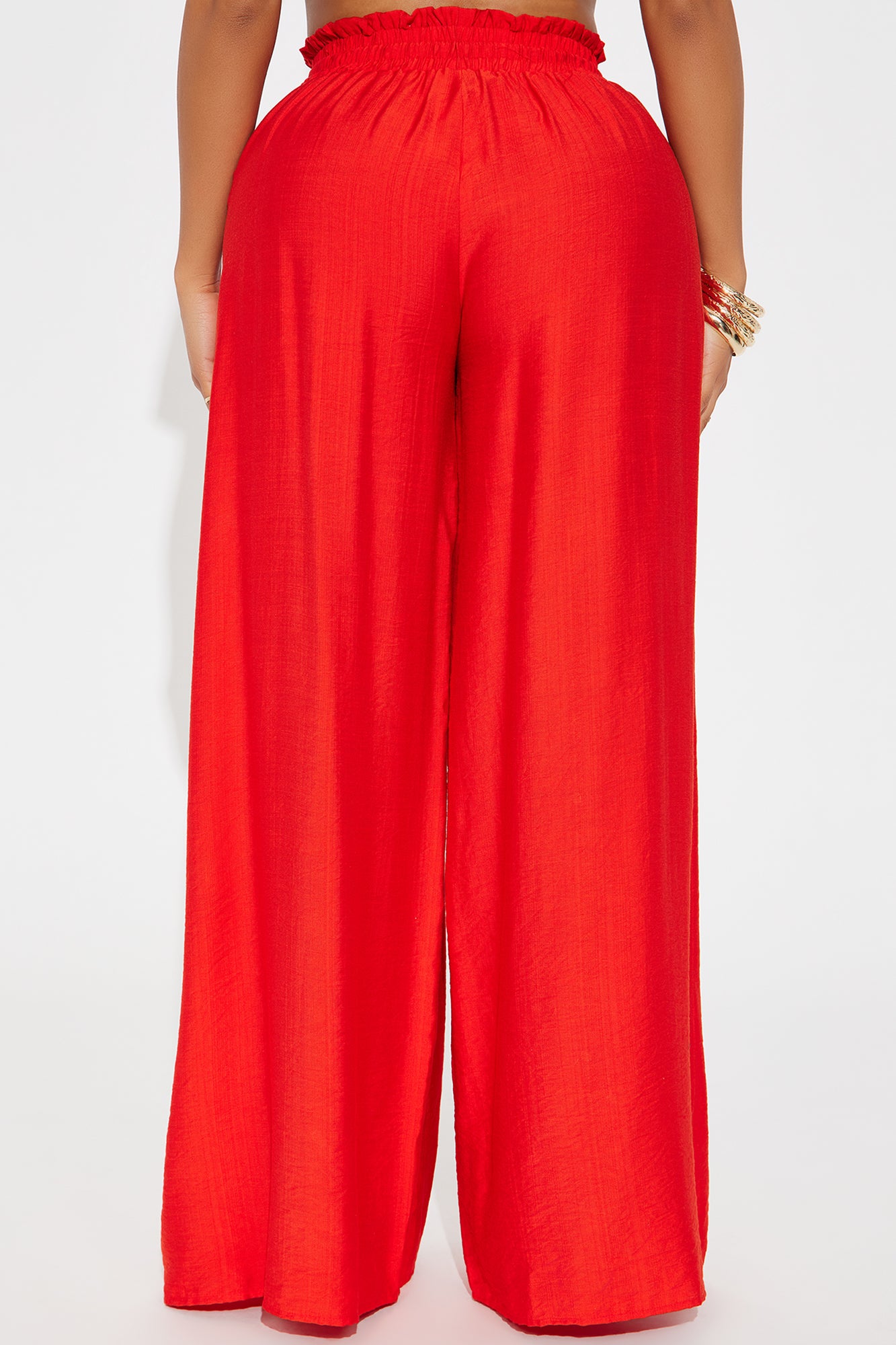 Meet At Sunset Wide Leg Pant - Tomato Red - Image 3