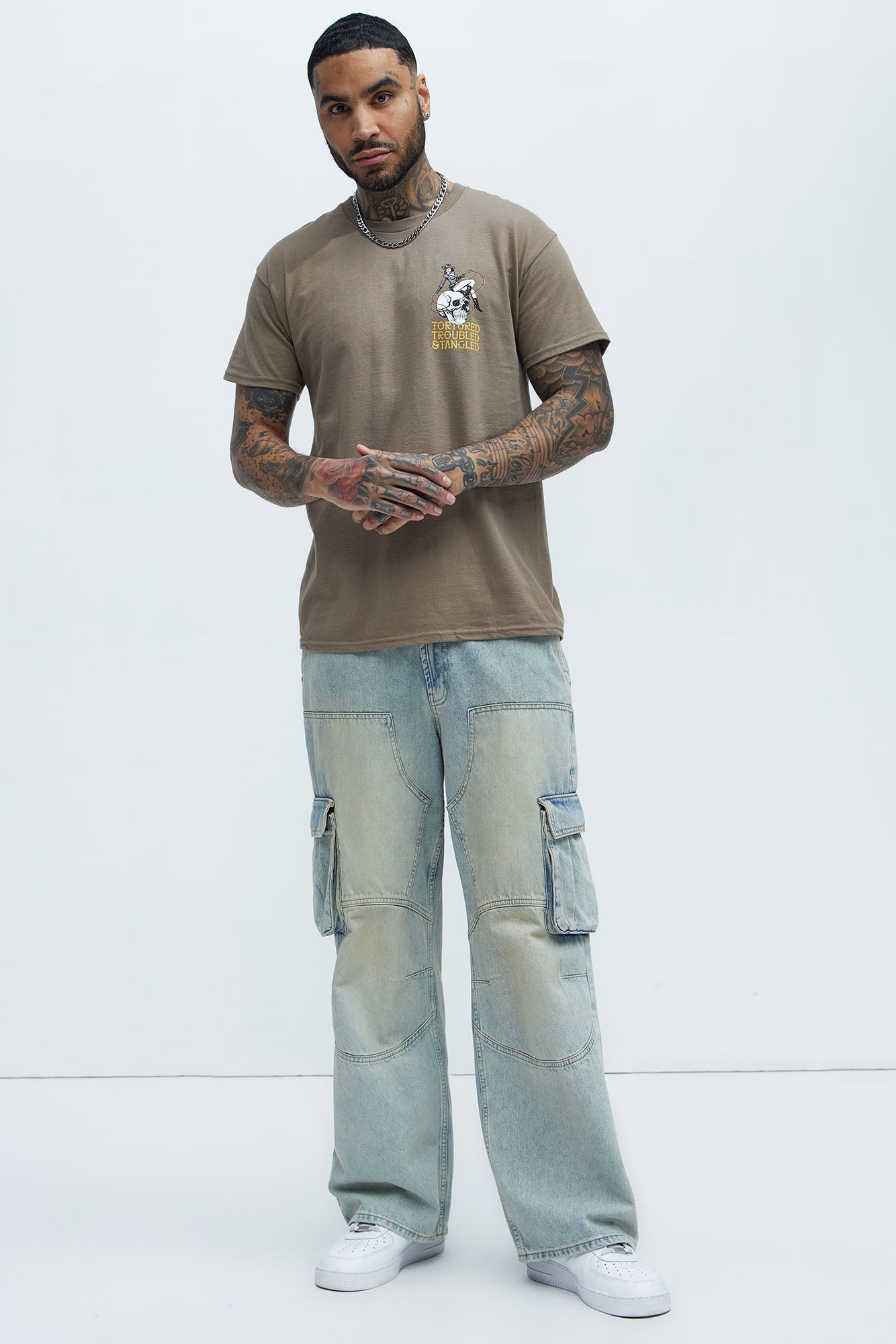 Tortured Troubled Tangled Short Sleeve Tee - Brown - Image 4
