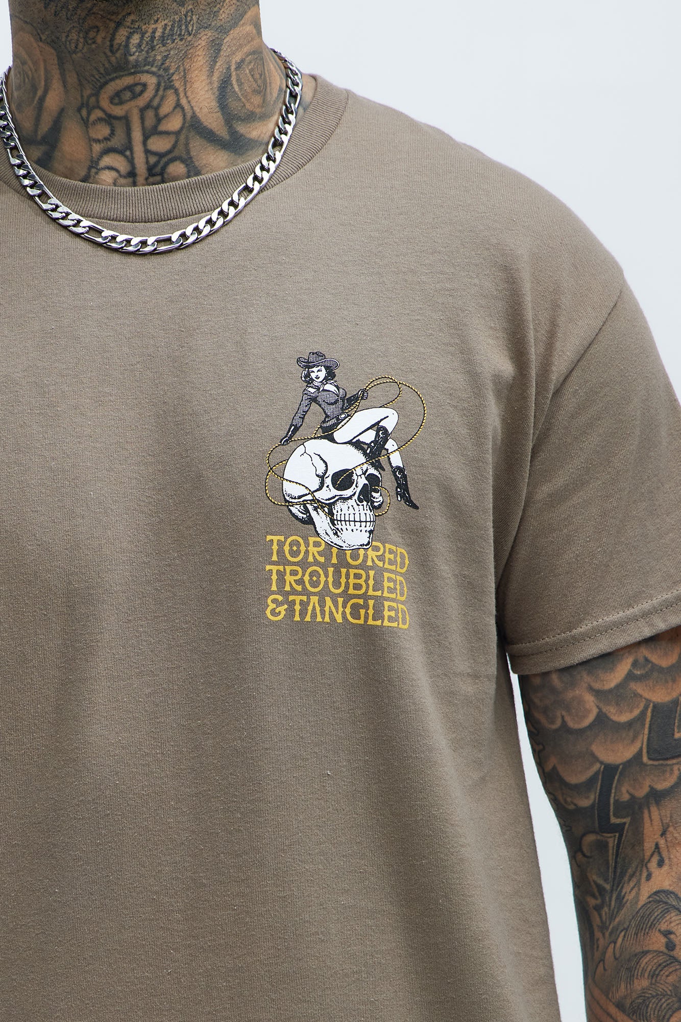 Tortured Troubled Tangled Short Sleeve Tee - Brown - Image 3
