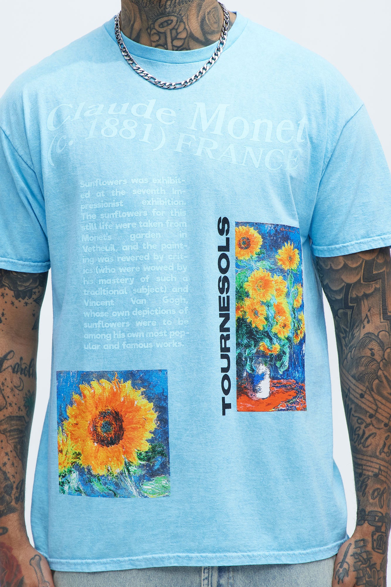 Claude Monet France Short Sleeve Tee - Teal - Image 3