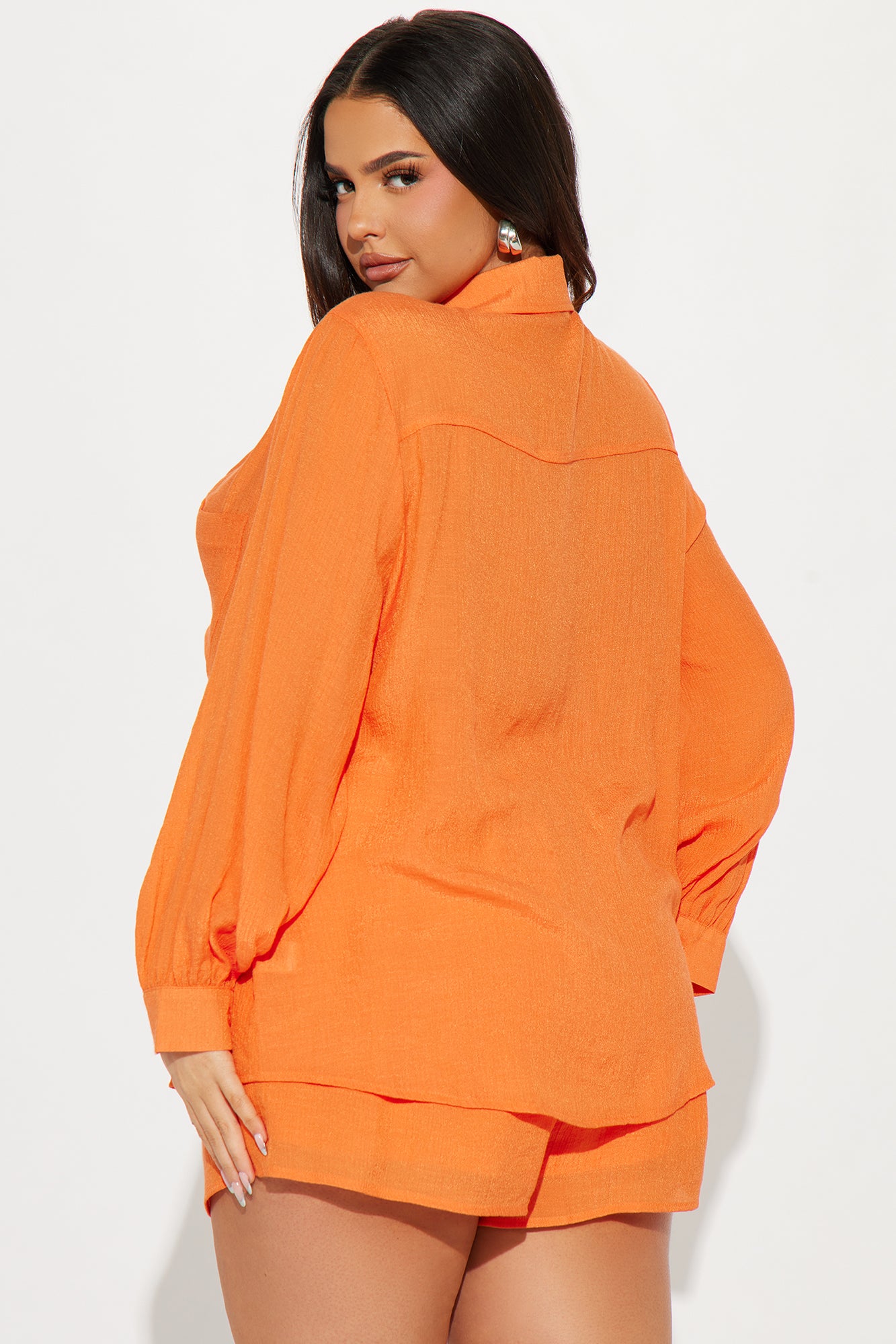 Strolling Through Gauze Short Set - Orange - Image 6