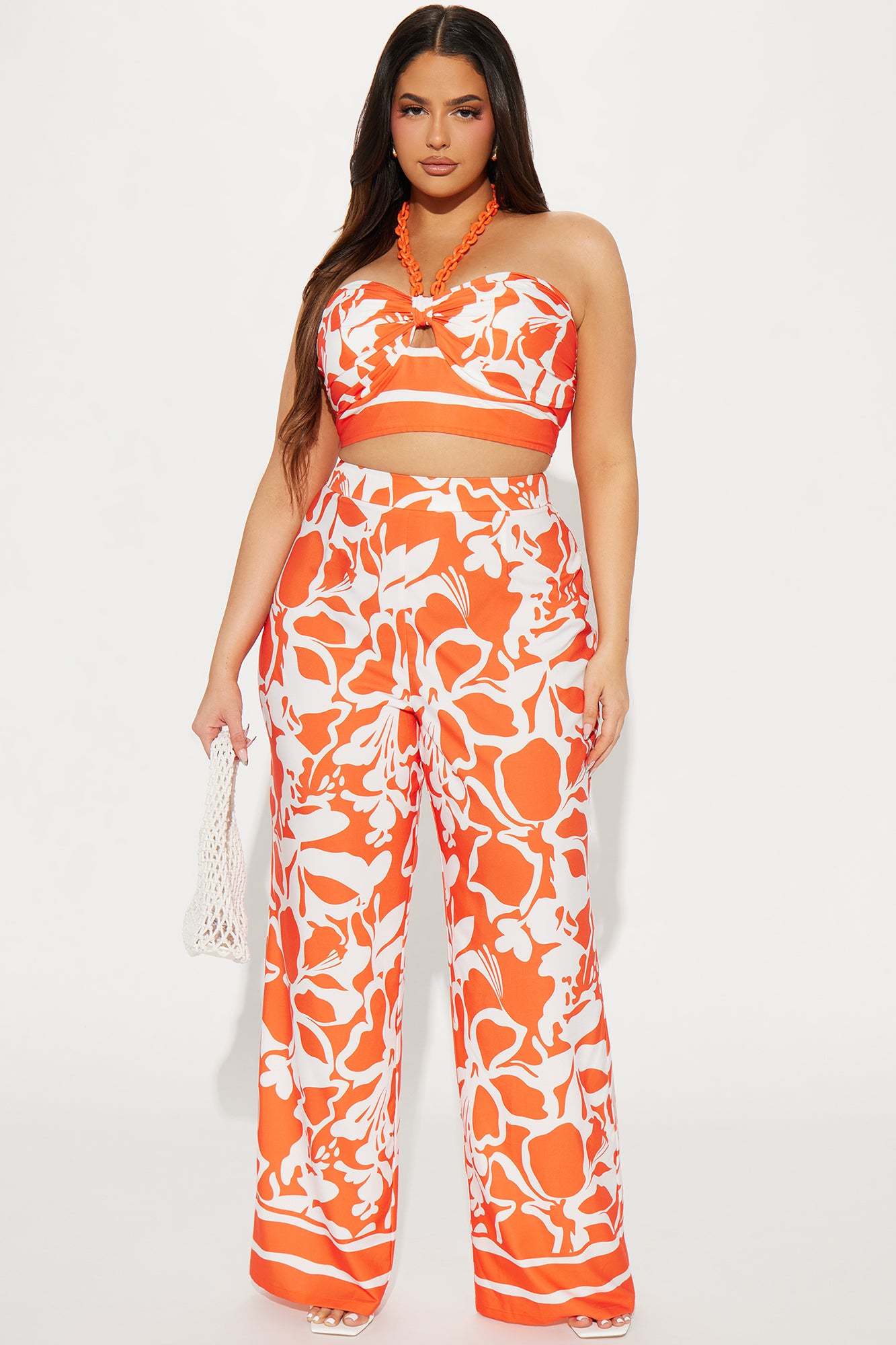 Belina Pant Set - Orange/combo - Image 4