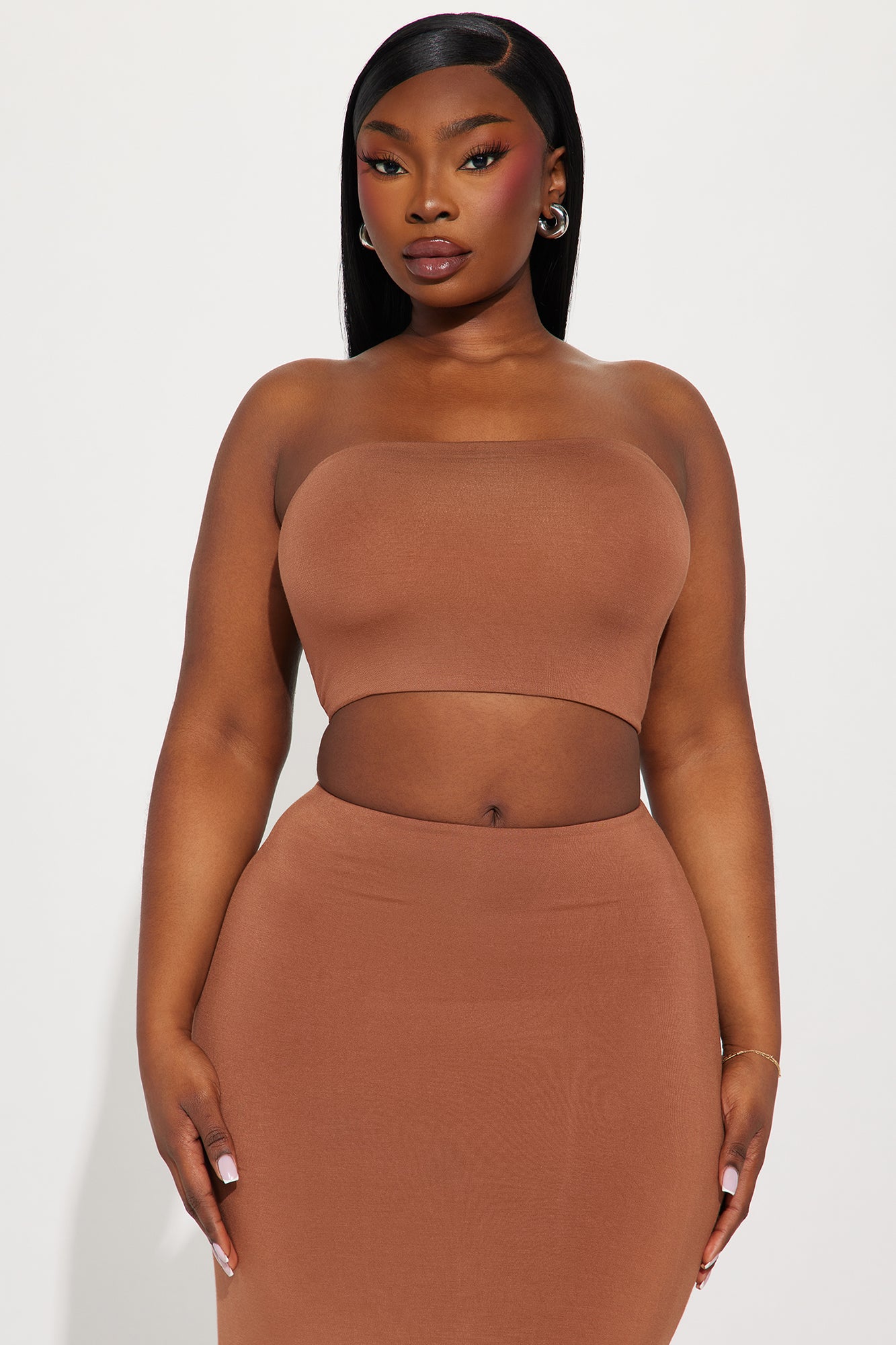 Another Time Double Lined Skirt Set - Mocha - Image 5