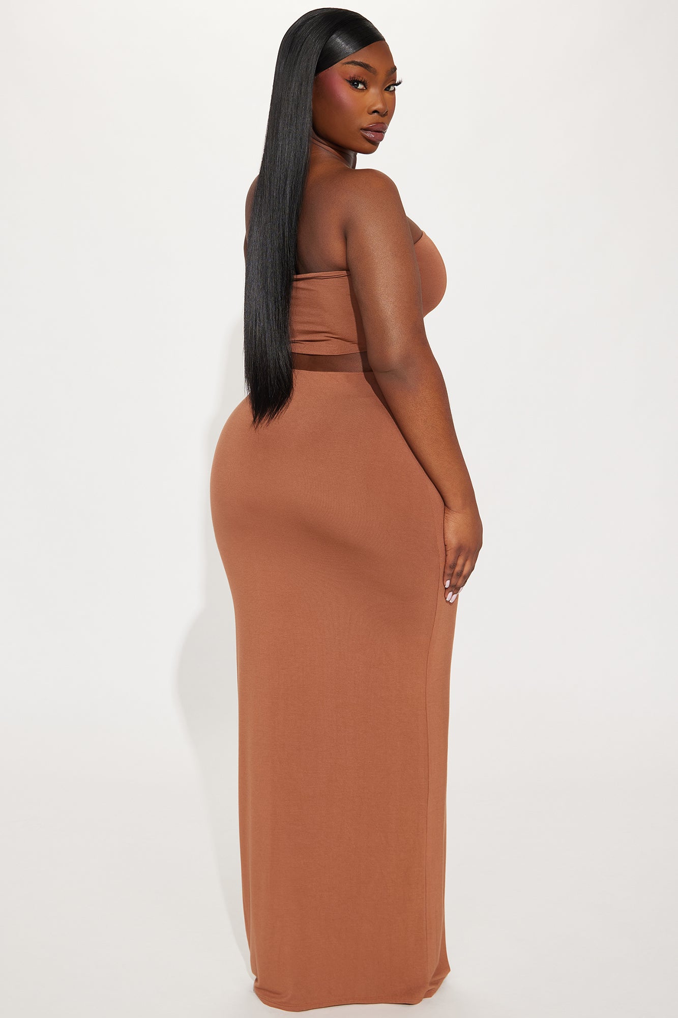 Another Time Double Lined Skirt Set - Mocha - Image 6