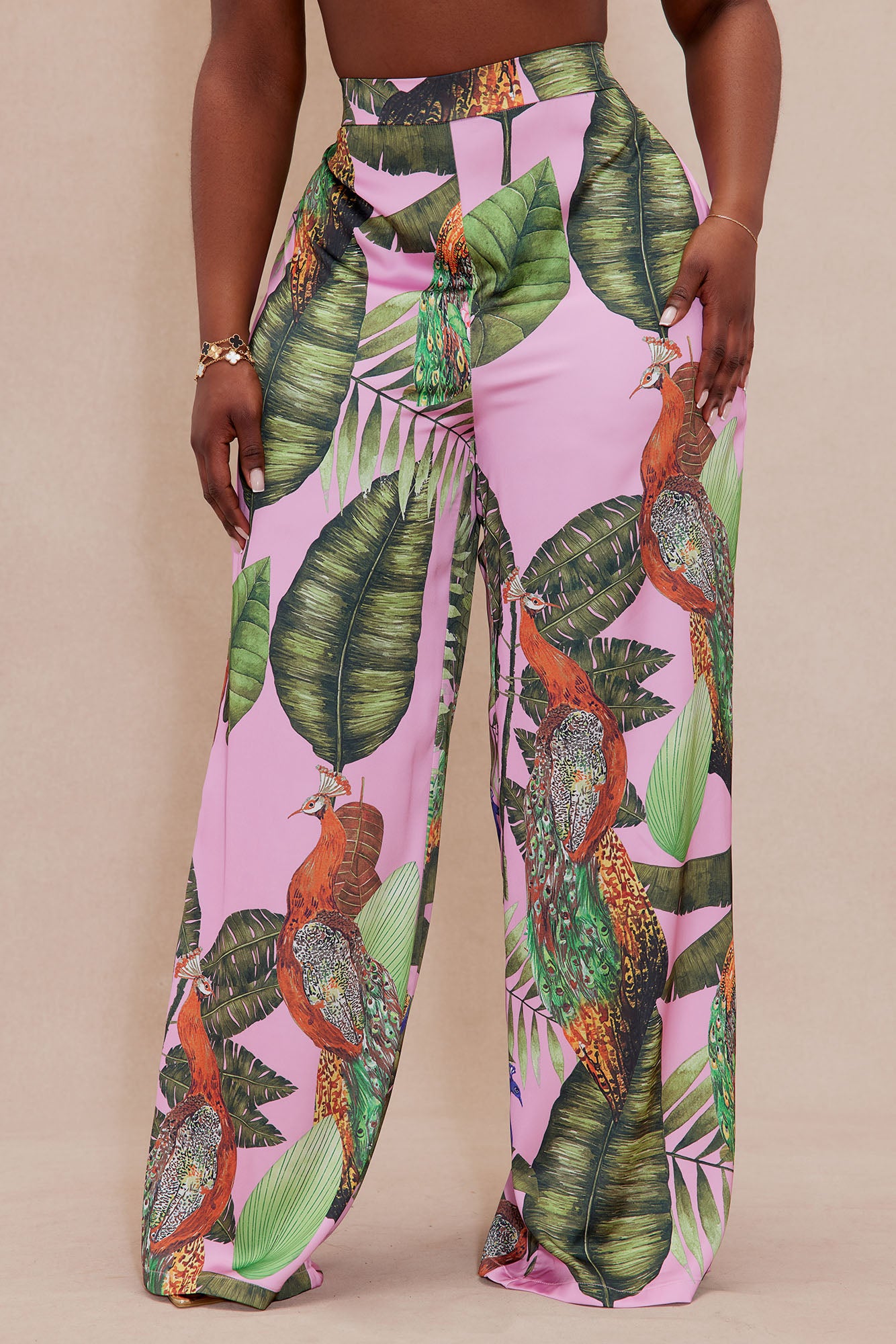 Private Island Wide Leg Satin Pant - Pink/combo - Image 6