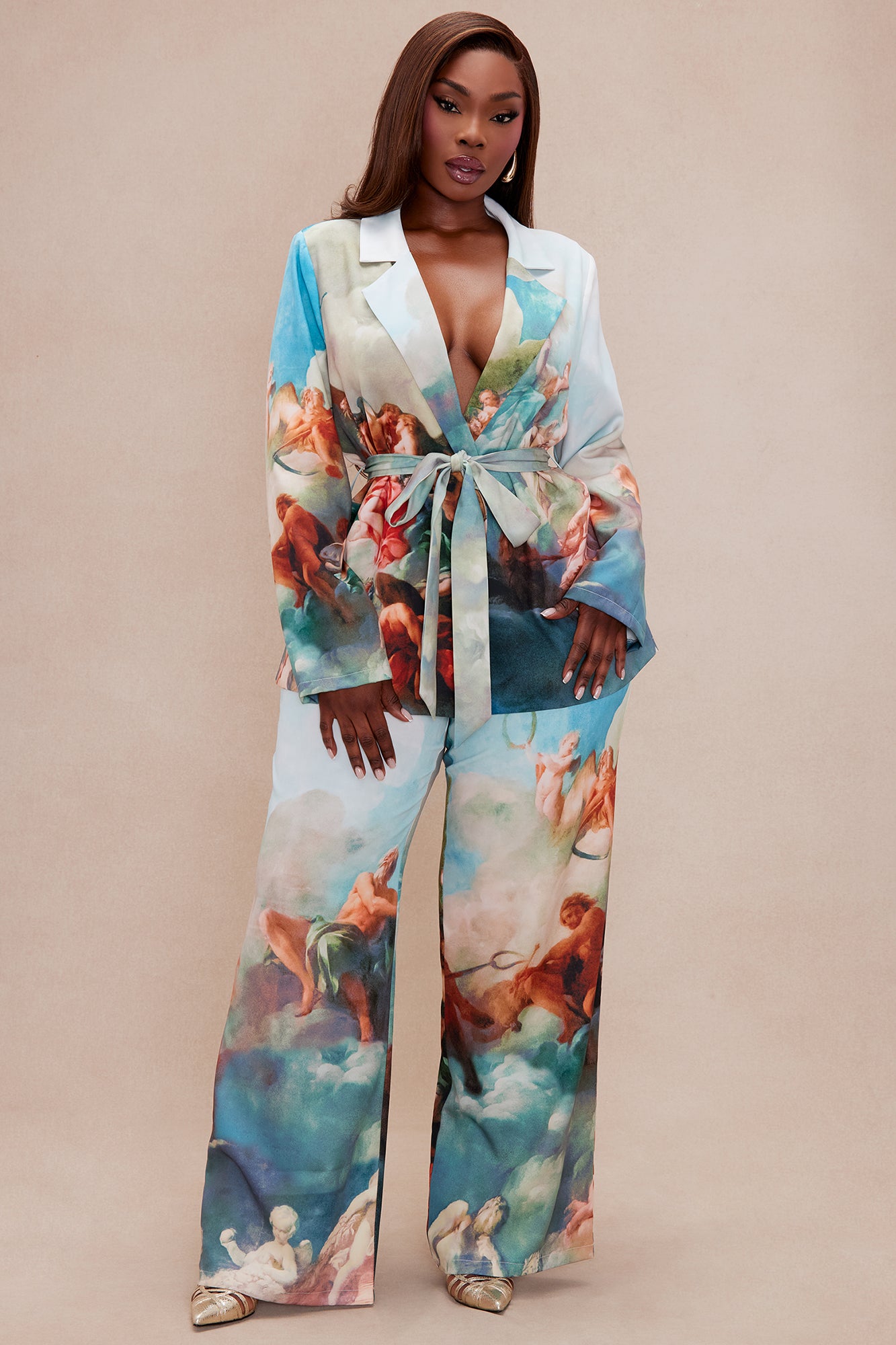 Aphrodite Blazer Suit Set - Blue/combo - Image 5