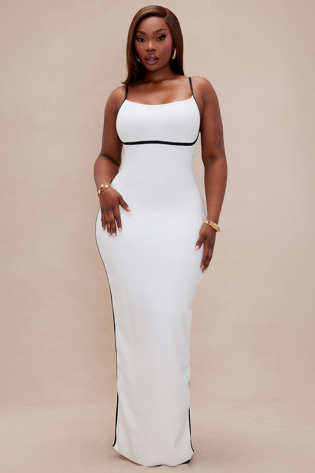 Jamie Bandage Maxi Dress - Black/White - Image 5