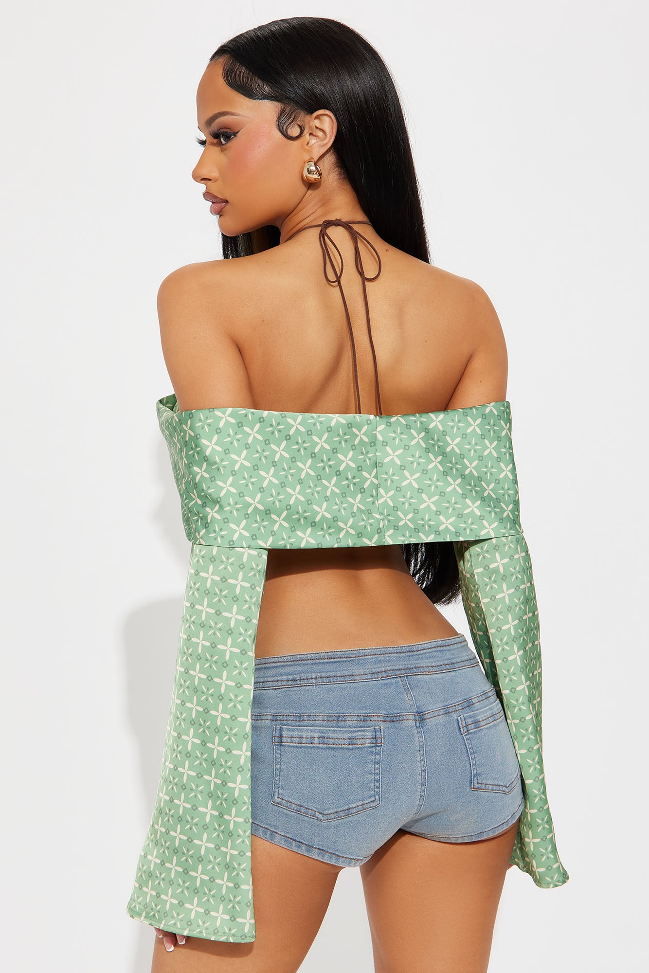 Suns Out Chain Halter Top - Green/combo - Image 3