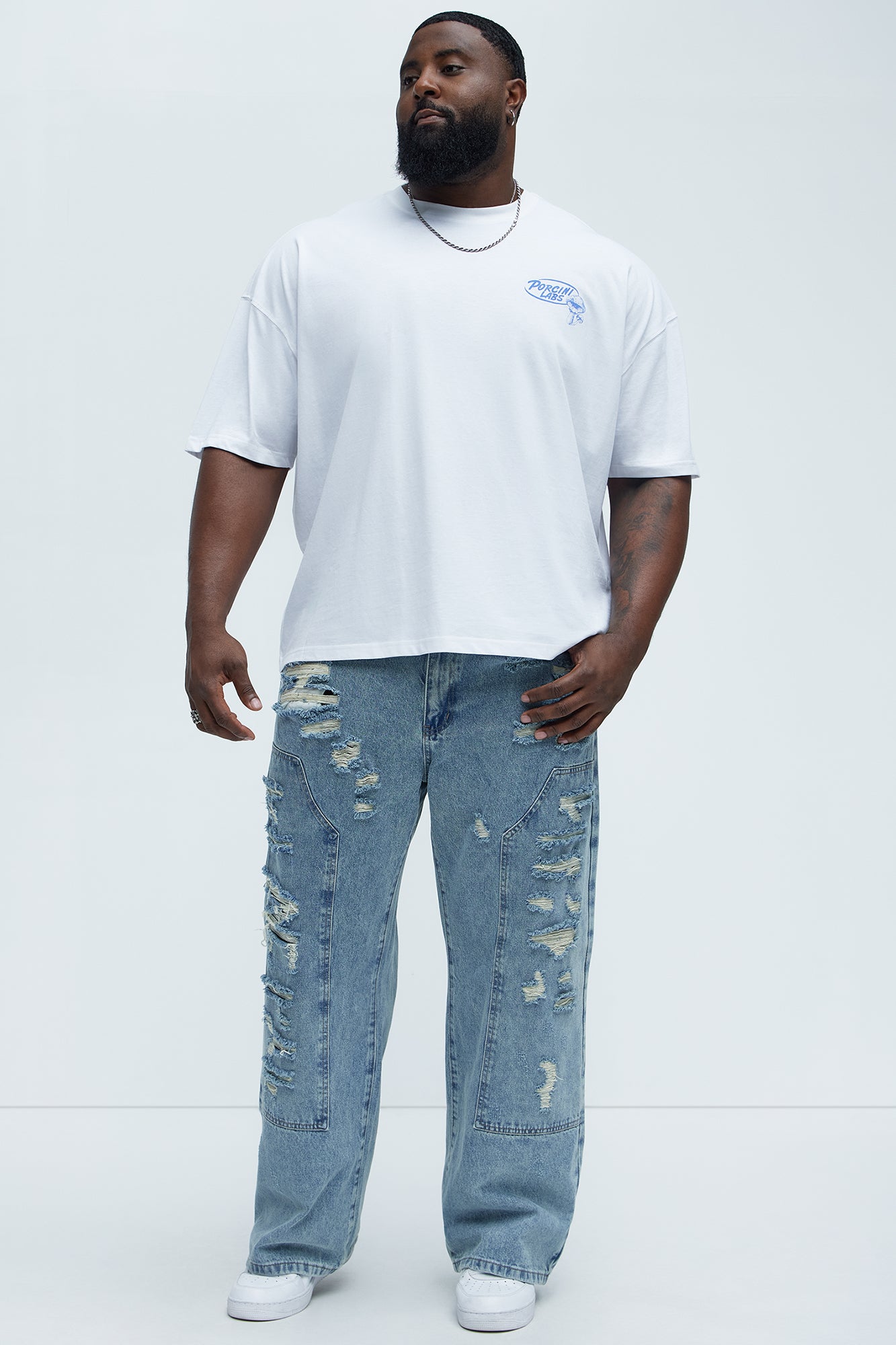 Porcini Labs Oversized Short Sleeve Tee - White - Image 8