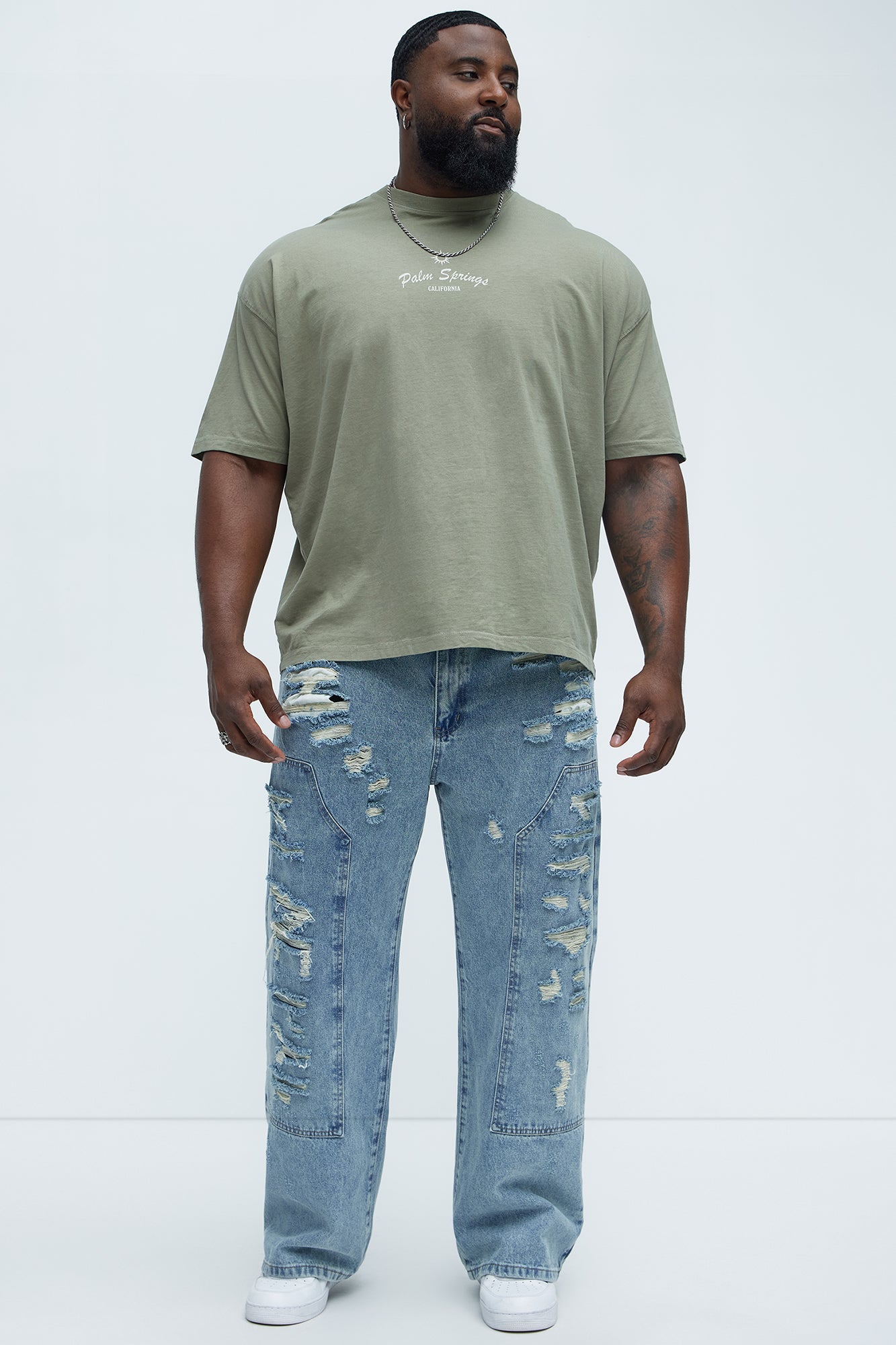 Palm Springs Get Lost Oversized Short Sleeve Tee - Olive - Image 9
