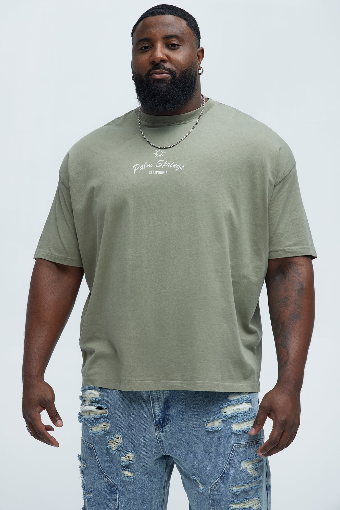 Palm Springs Get Lost Oversized Short Sleeve Tee - Olive - Image 7
