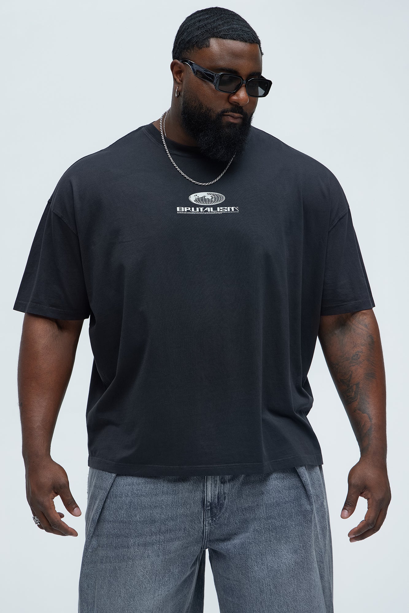 Brutalism Oversized Short Sleeve Tee - Charcoal - Image 7