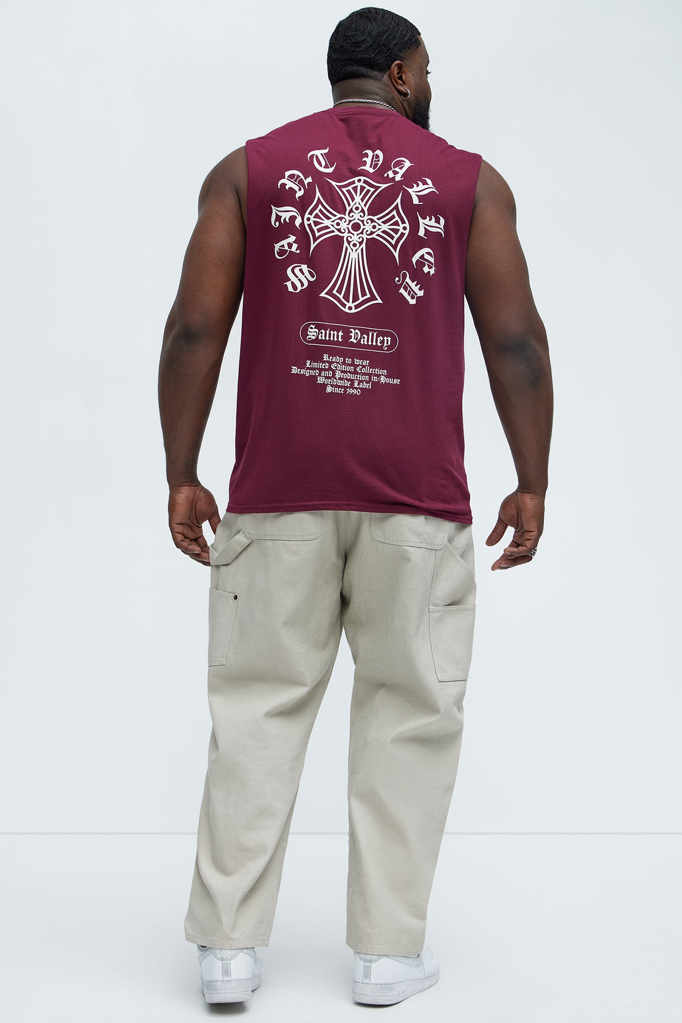 Saint Valley Muscle Tee - Burgundy - Image 9