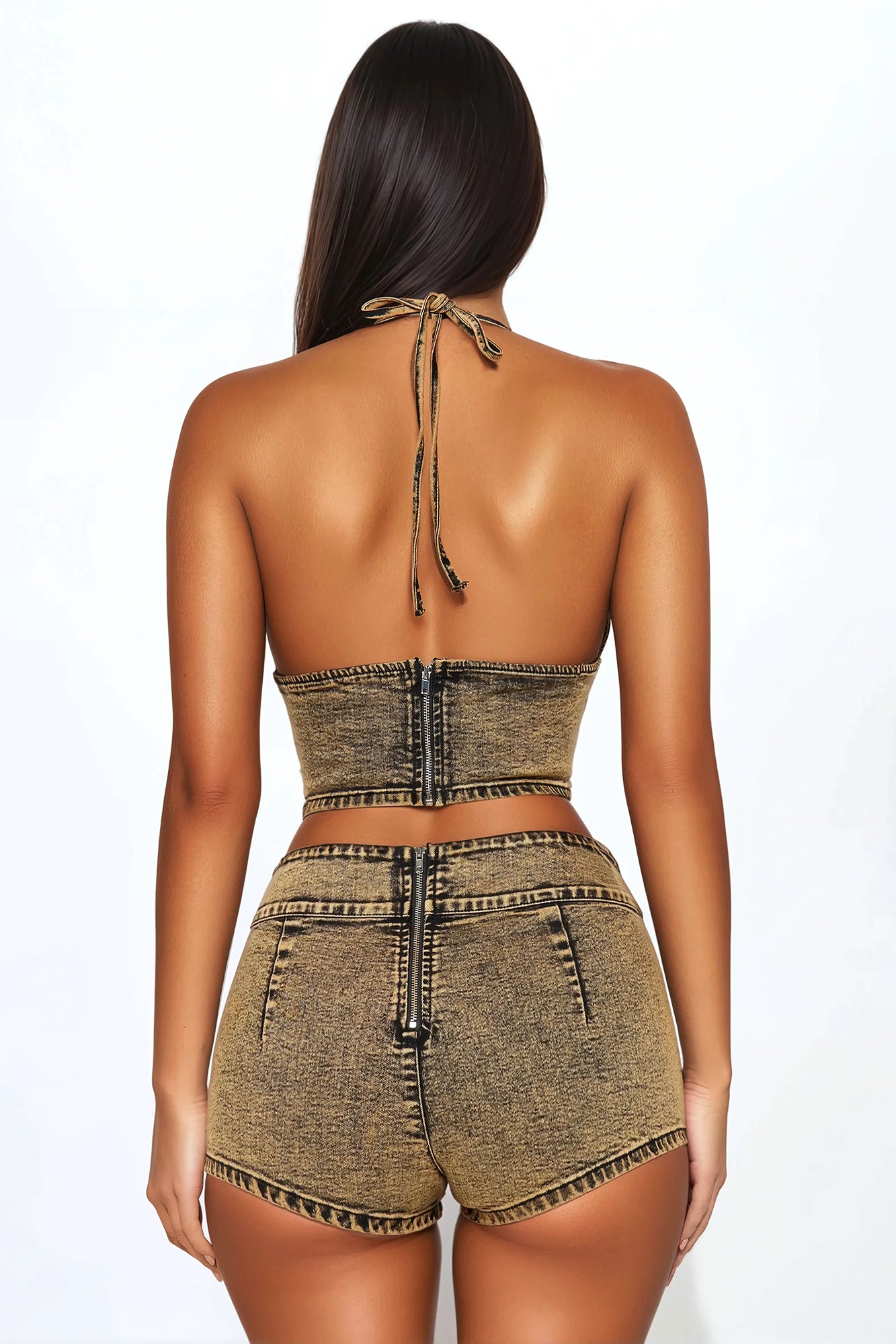 Adriana Denim Short Set - Vintage Wash - Image 3