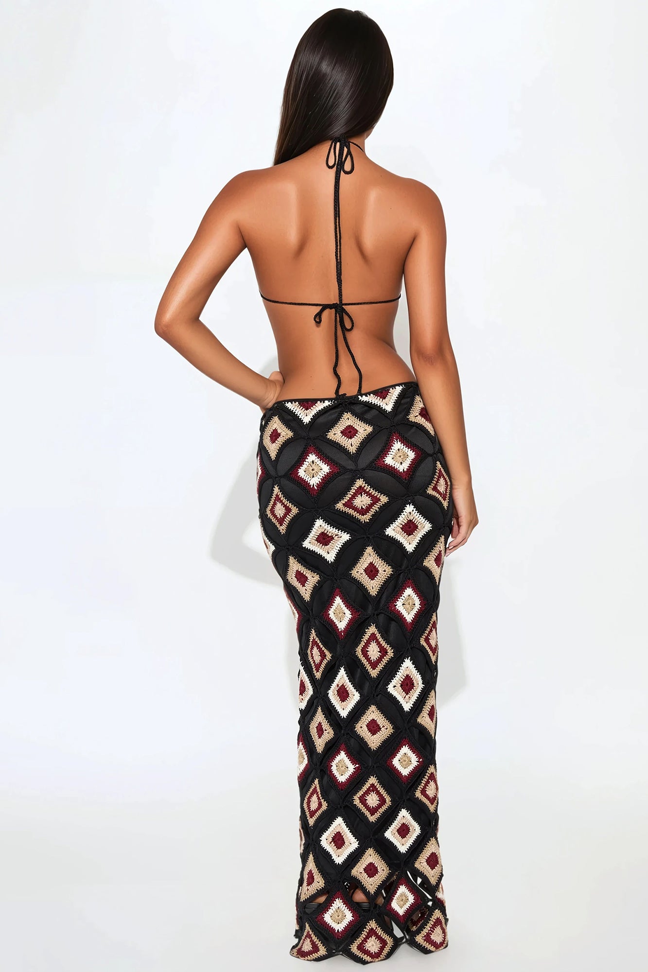 Eve Crochet Maxi Dress - Black/combo - Image 3