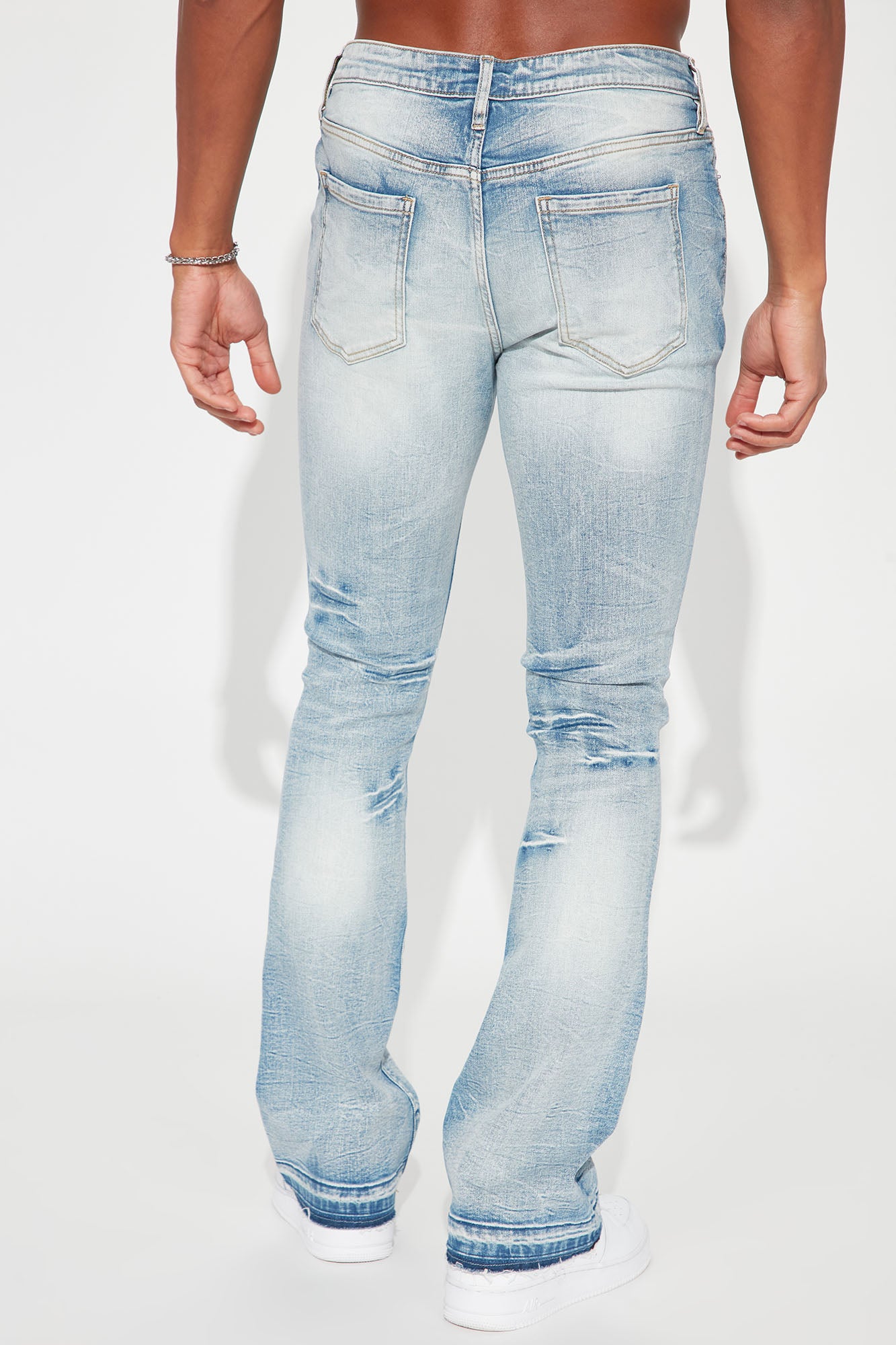 Undercover Slim Stacked Flare Jeans - Medium Blue Wash - Image 5