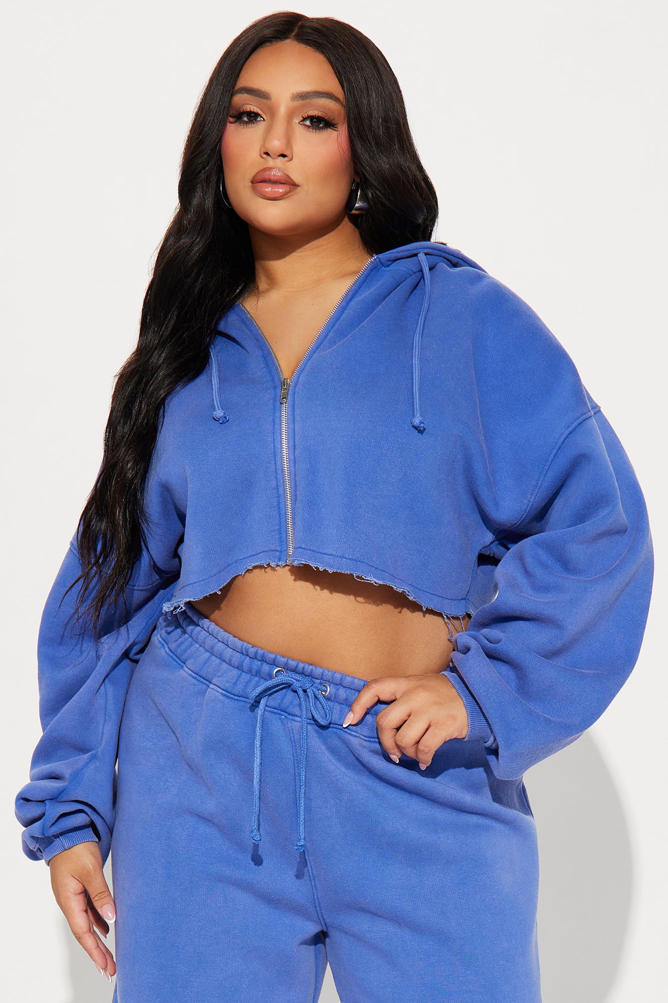 On The Go Fleece Pant Set - Blue - Image 5