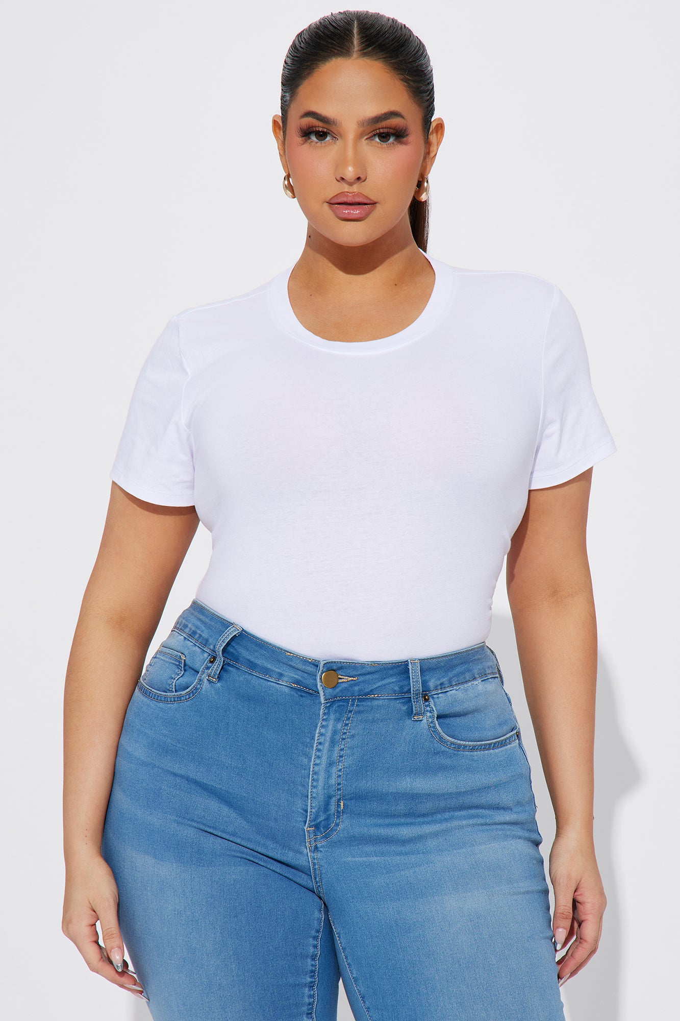 Alyssa Crew Neck Top - White - Image 4