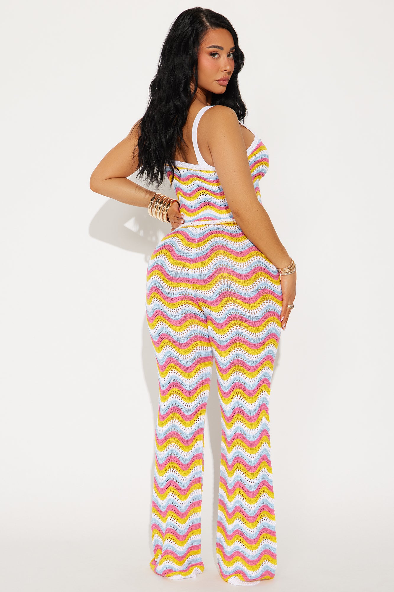 Shyla Crochet Pant Set - Ivory/combo - Image 3