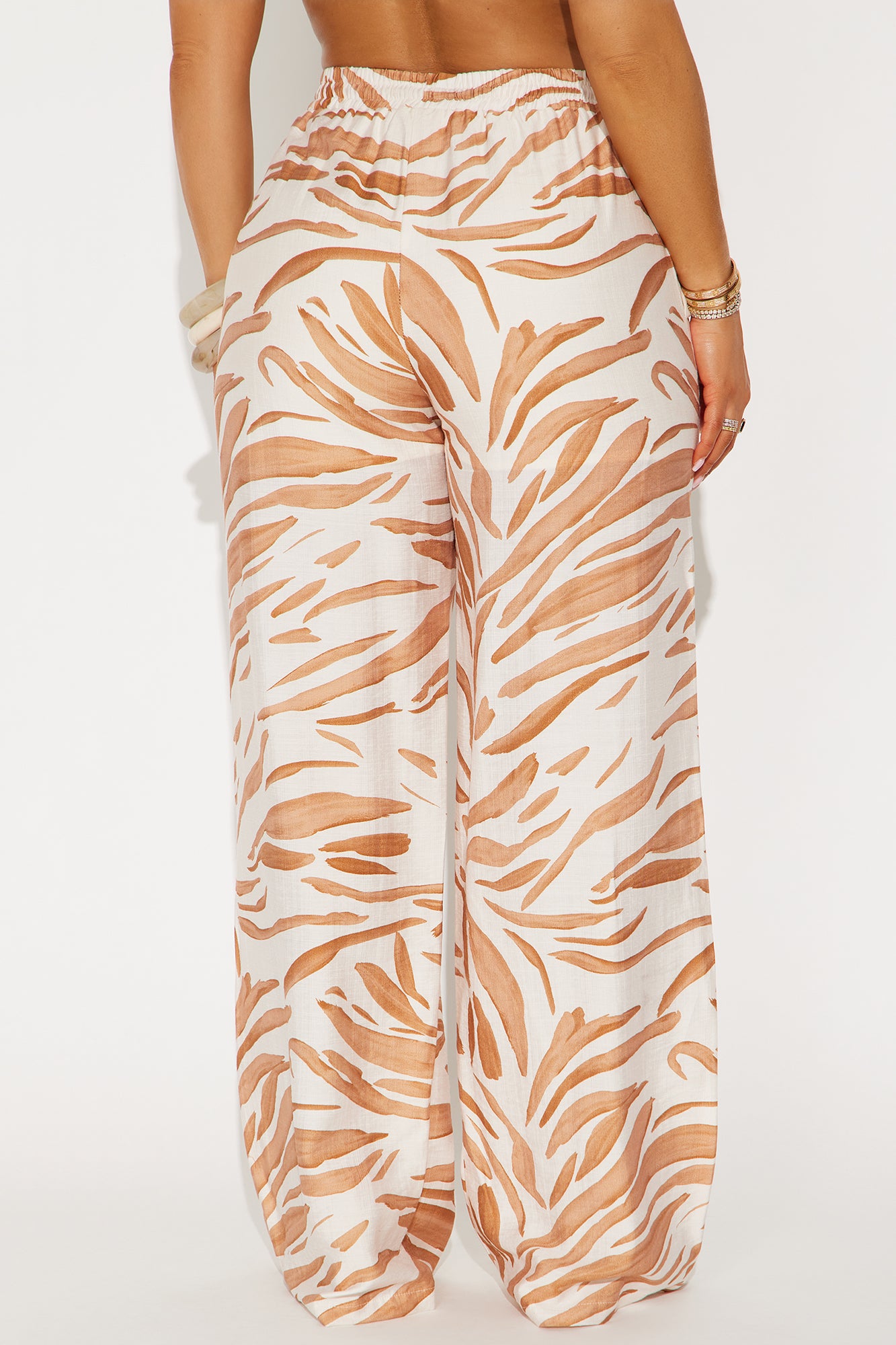 Somaya Wide Leg Pant - Brown/combo - Image 3