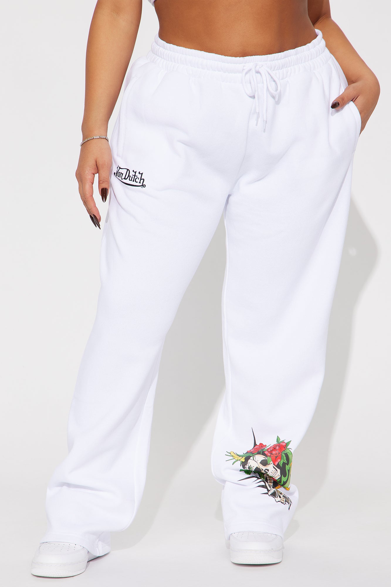 Von Dutch Skull Oasis Wide Leg Pant - White/combo - Image 6