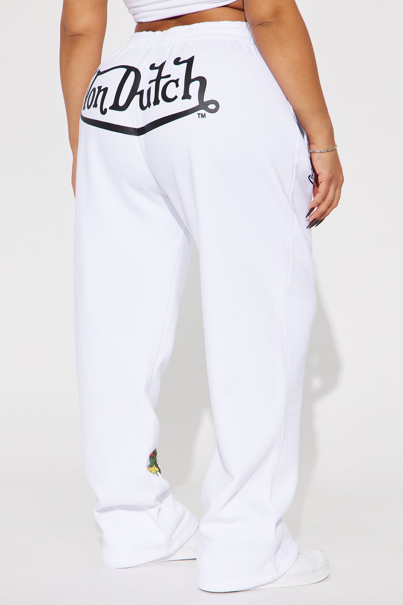 Von Dutch Skull Oasis Wide Leg Pant - White/combo - Image 9