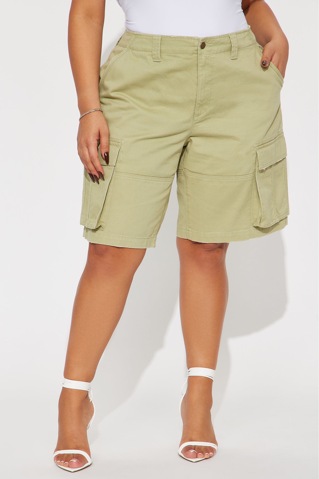 Mixed Emotions Cargo Bermuda Short - Sage - Image 6
