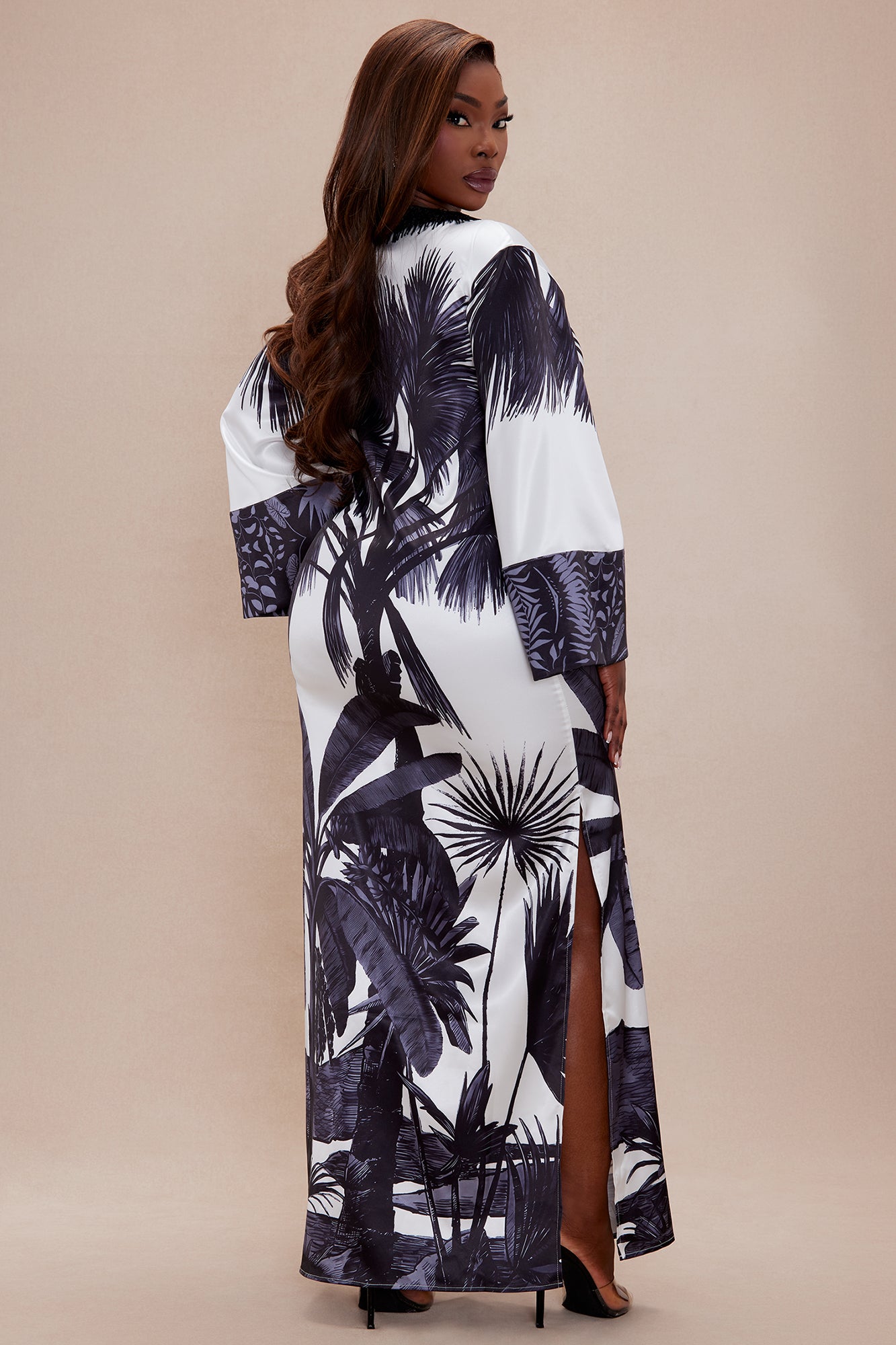 Sloan Satin Kaftan Maxi Dress - Black/combo - Image 8