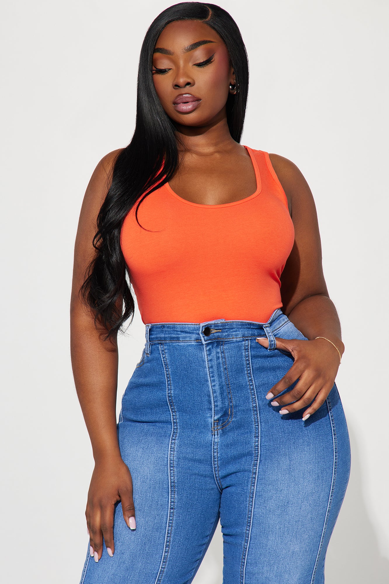 Divine Basic Tank Bodysuit - Orange - Image 7