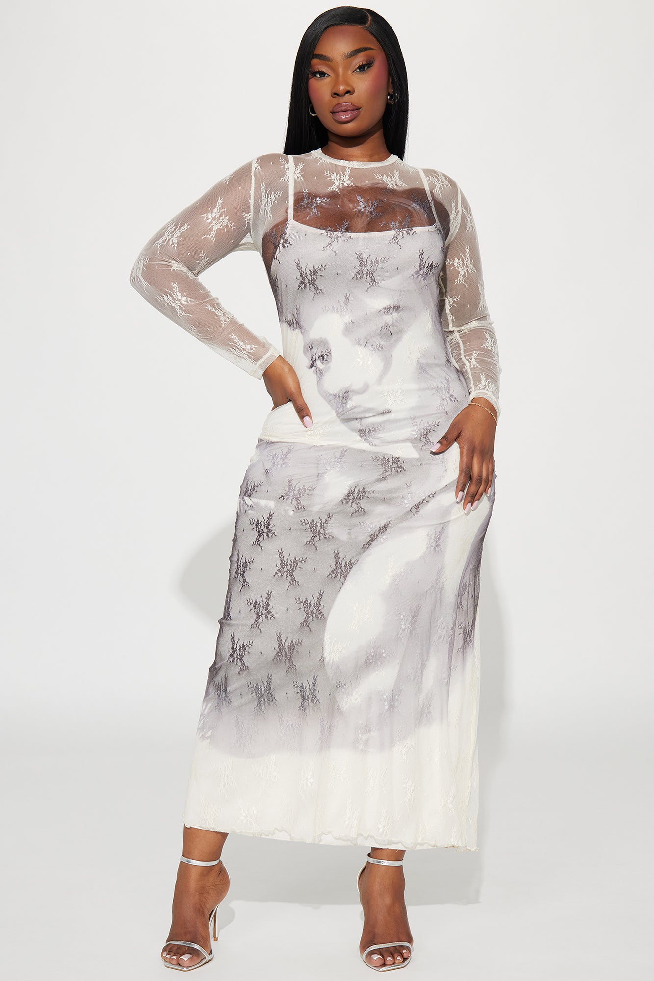 Willow Lace Maxi Dress - Cream/combo - Image 4