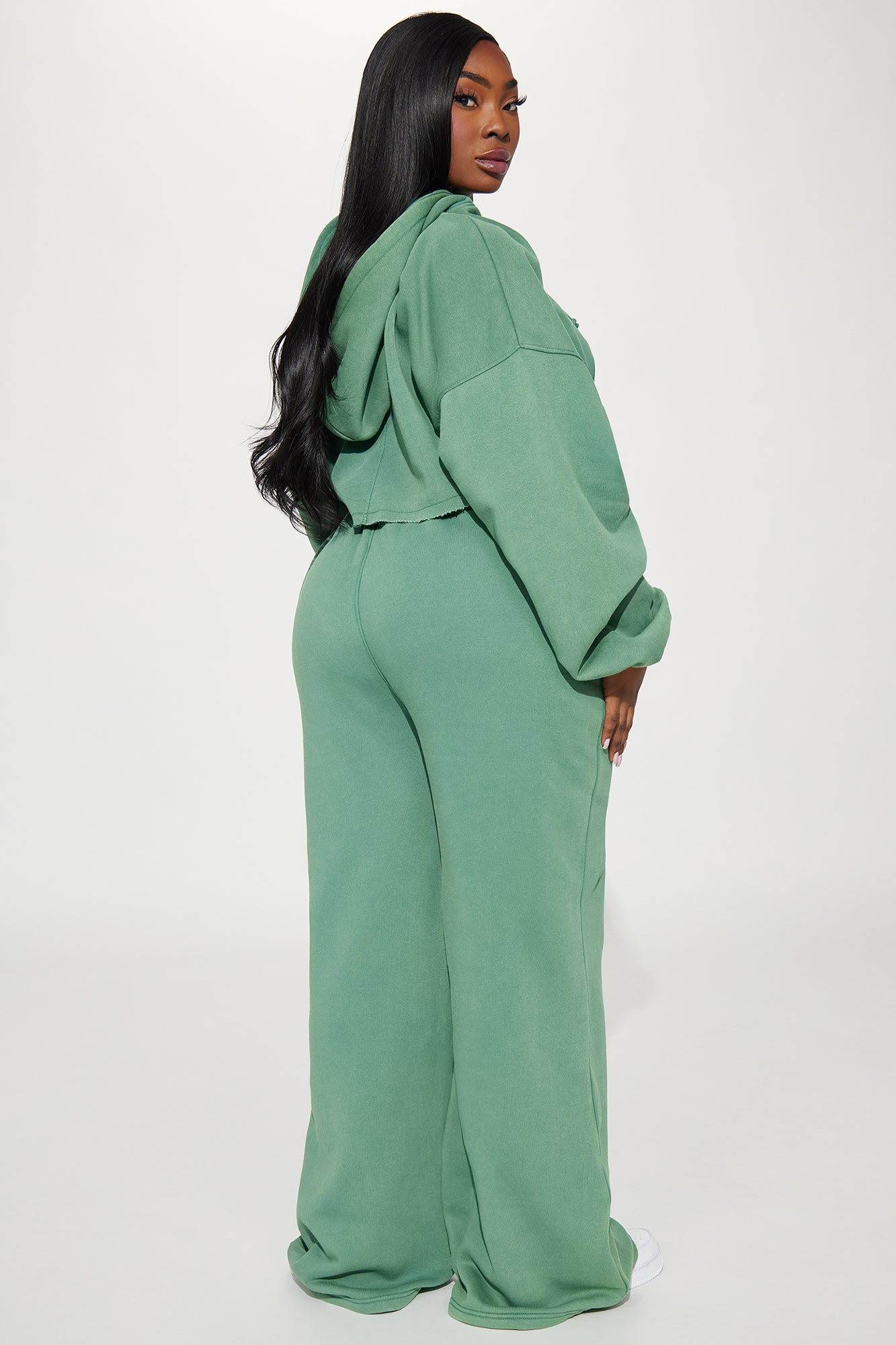 On The Go Fleece Pant Set - Green - Image 7