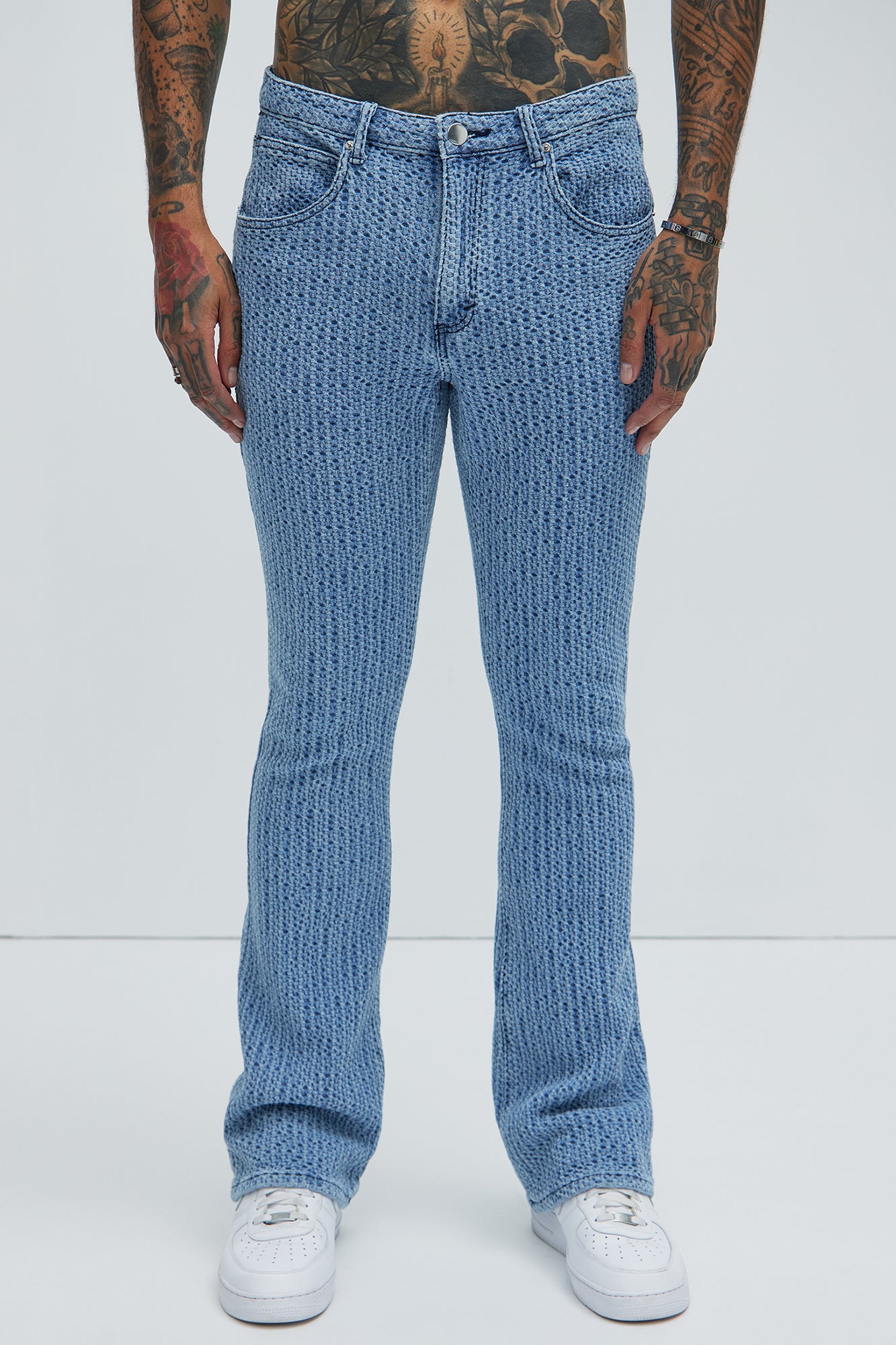 Warsaw Stacked Slim Flare Jeans - Light Blue - Image 3