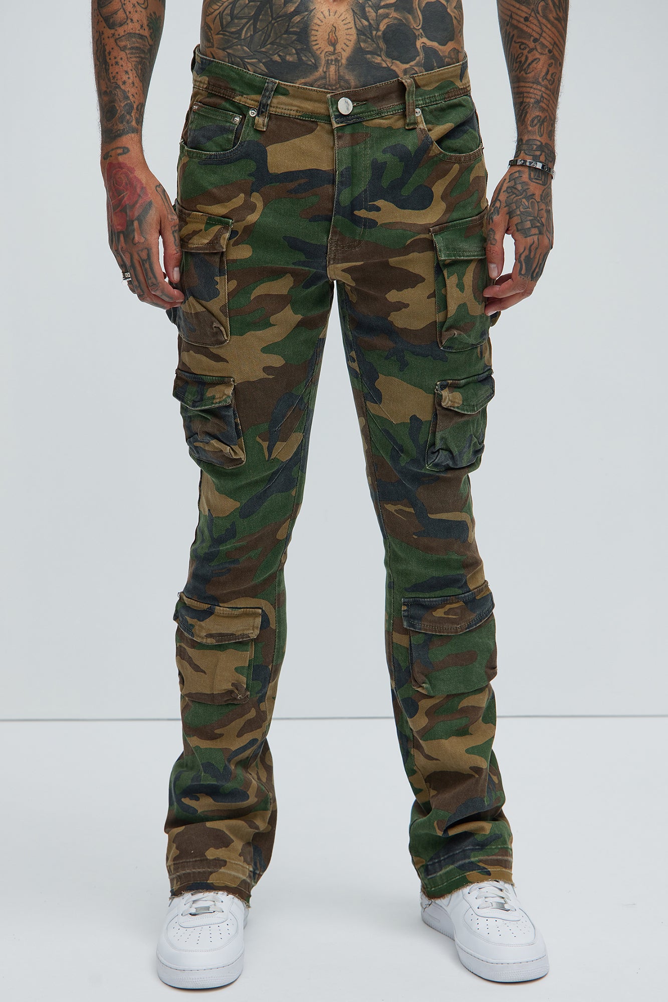 On Repeat Skinny Flare Cargo Pants - Camouflage - Image 3