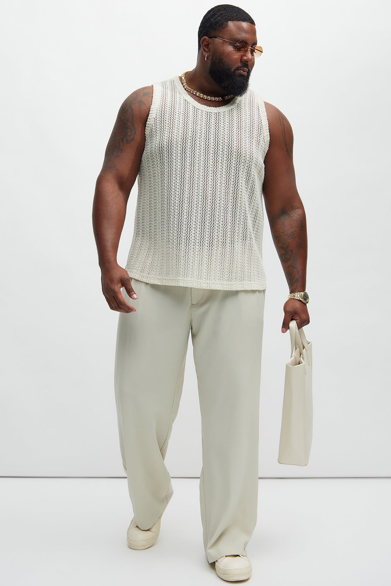 Atlas Textured Tank - White - Image 6