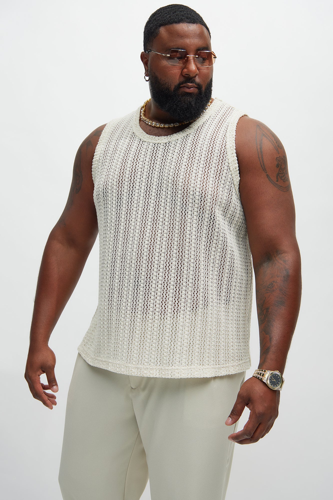 Atlas Textured Tank - White - Image 5