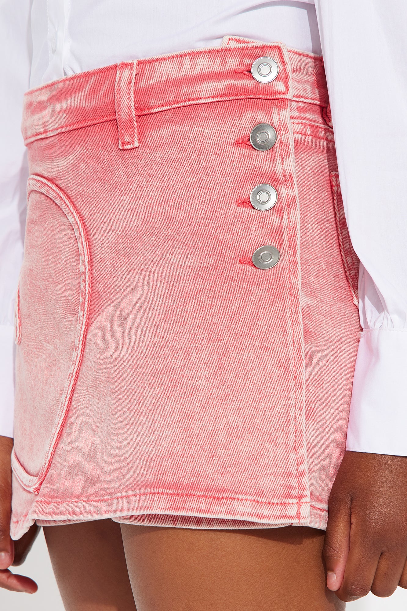 Mini Nonstop Love Denim Skort - Pink - Image 4