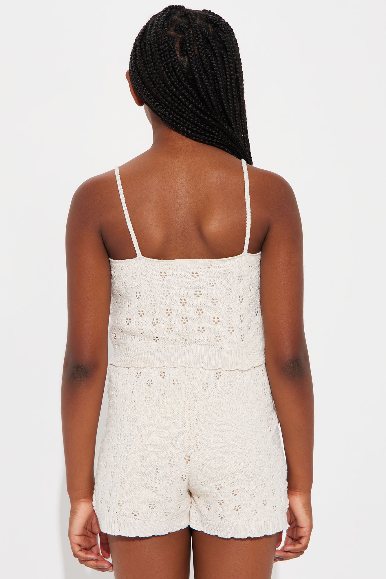 Mini Brielle Crochet Short Set - Oatmeal - Image 4