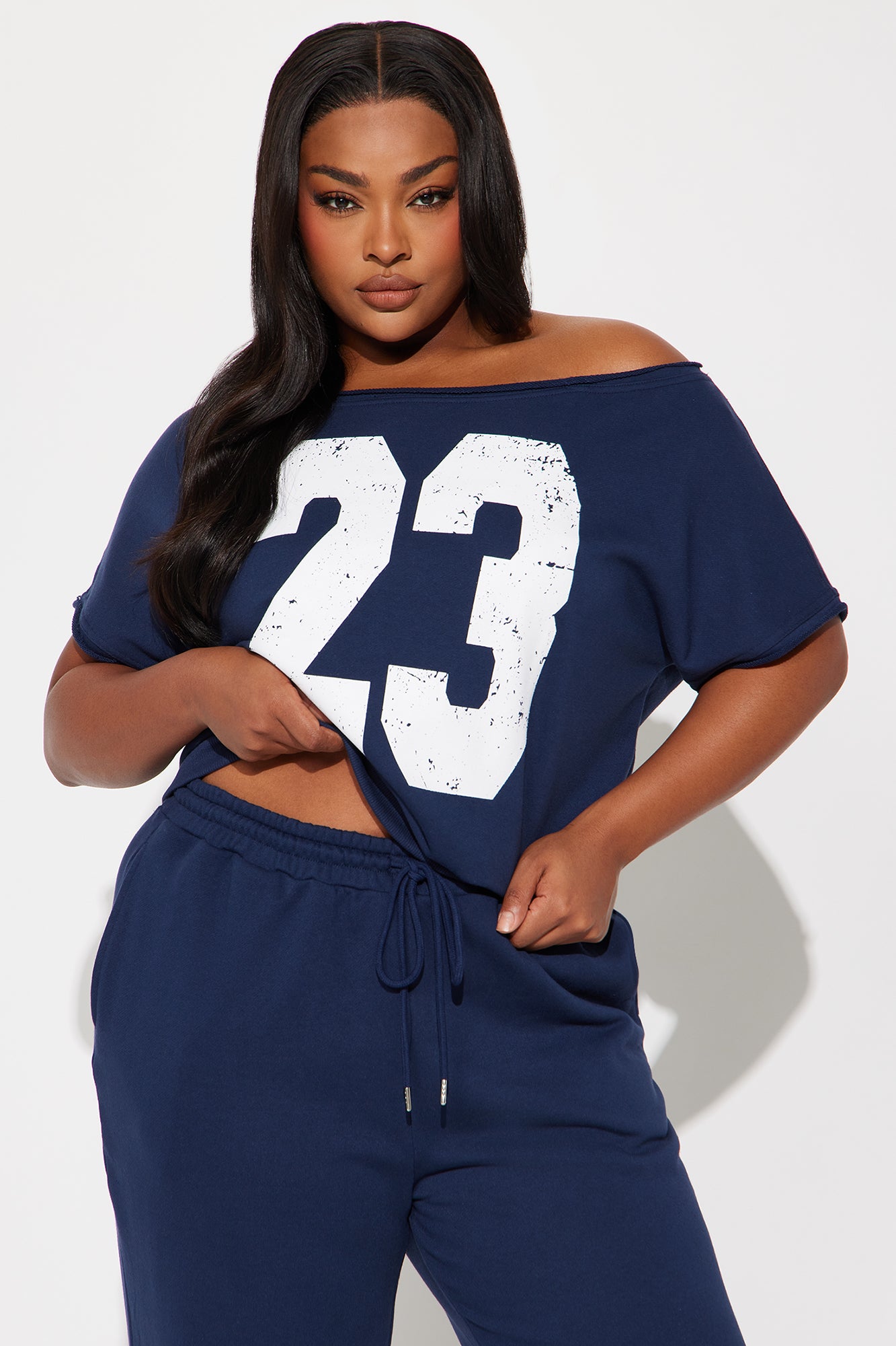23 Off Shoulder Pant Set - Navy/combo - Image 5