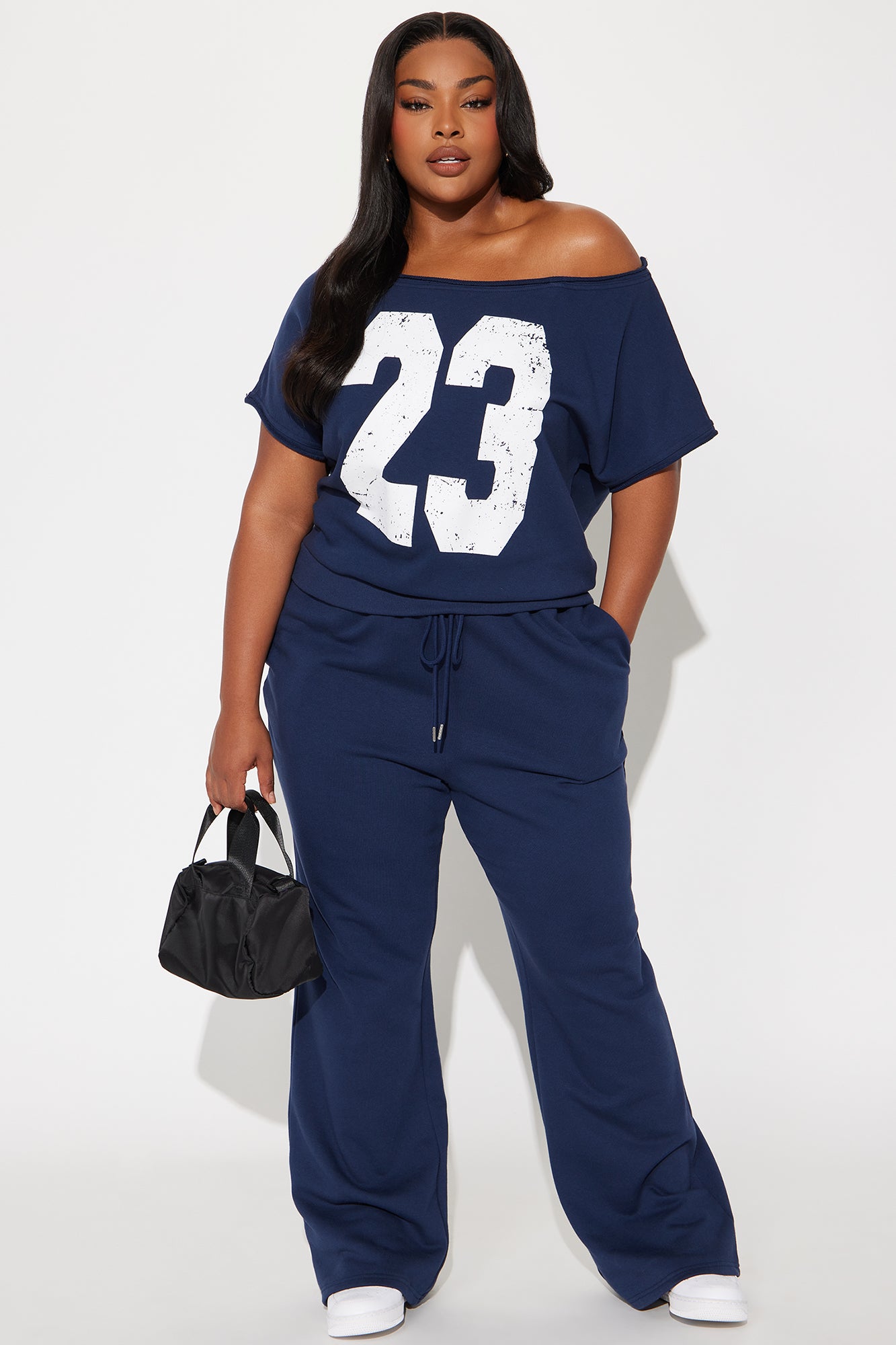 23 Off Shoulder Pant Set - Navy/combo - Image 4